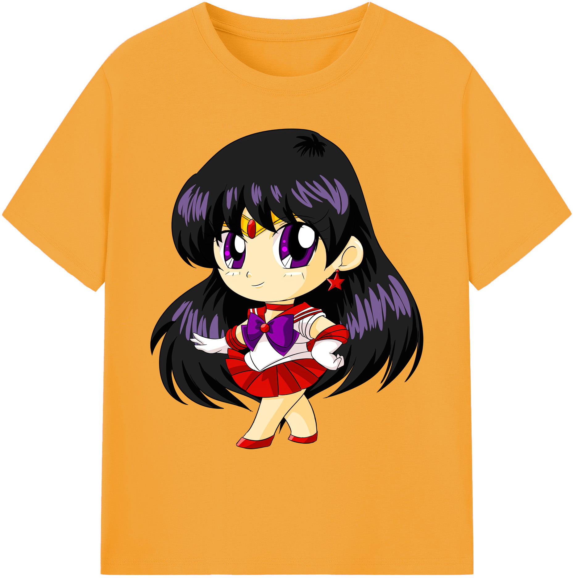 （画像用） 美少女戦士セーラームーン 火野レイ ひの レイ Sailor Moon Hino Rei （セーラーマーズ,Sailor Mars） 綿100％ メンズ半袖Tシャツ｜肌触りやわらか＆通気性