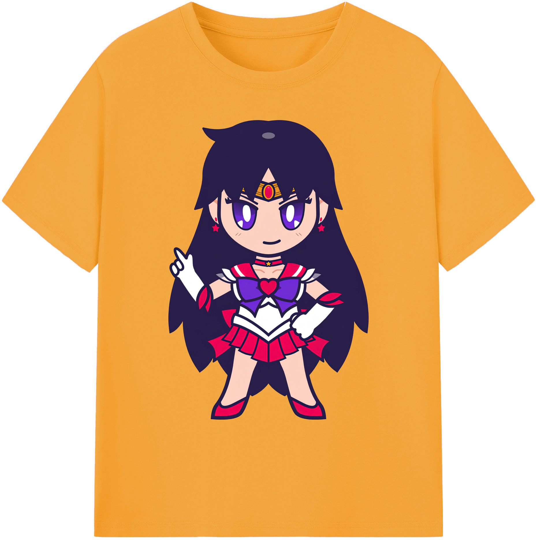 （画像用） 美少女戦士セーラームーン 火野レイ ひの レイ Sailor Moon Hino Rei （セーラーマーズ,Sailor Mars） 綿100％ メンズ半袖Tシャツ｜肌触りやわらか＆通気性