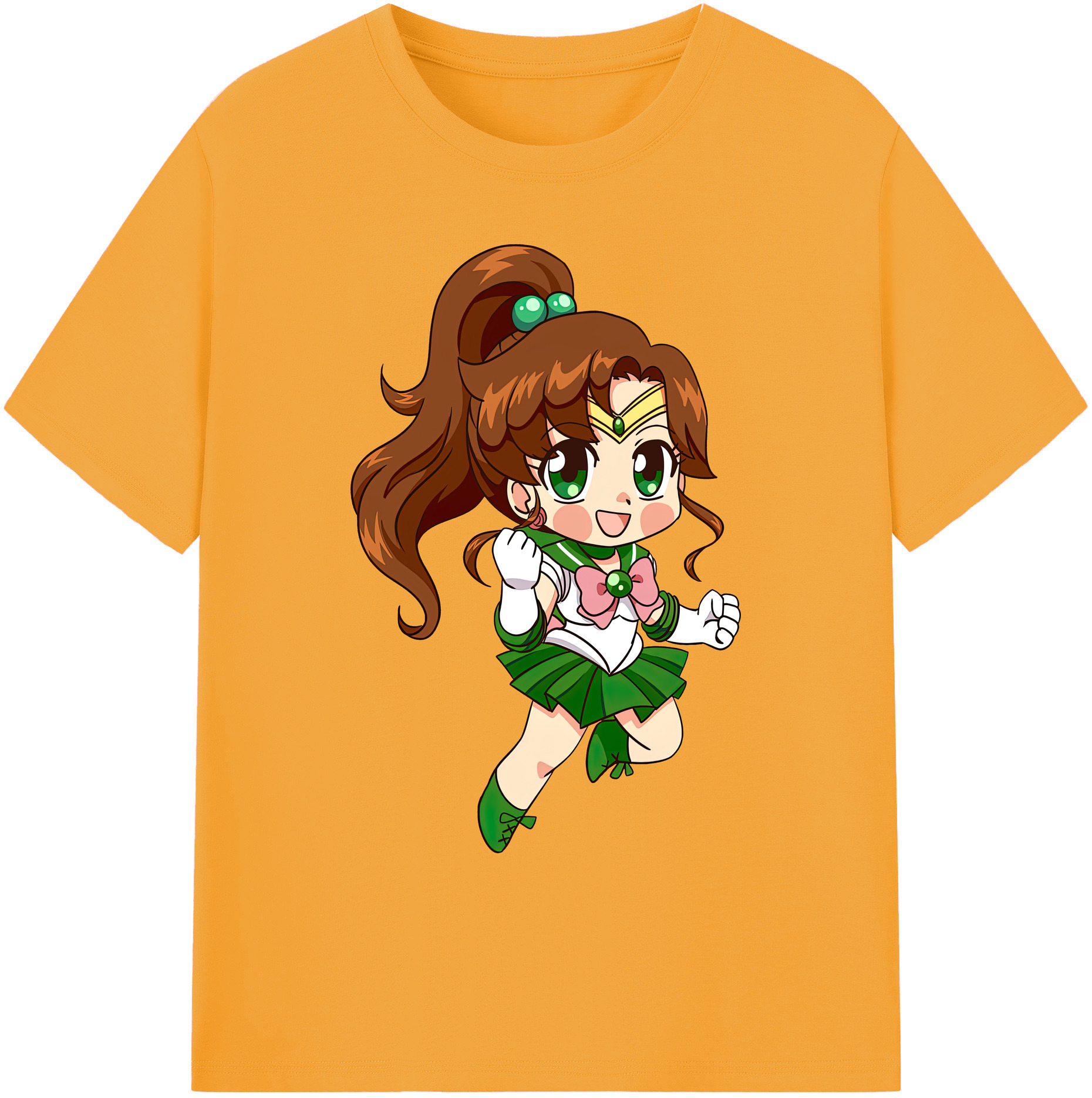 （画像用） 美少女戦士セーラームーン 木野 まこと きの まこと Sailor Moon Kino Makoto （セーラージュピター；Sailor Jupiter） 綿100％ メンズ半袖Tシャツ｜肌触りやわらか＆通気性