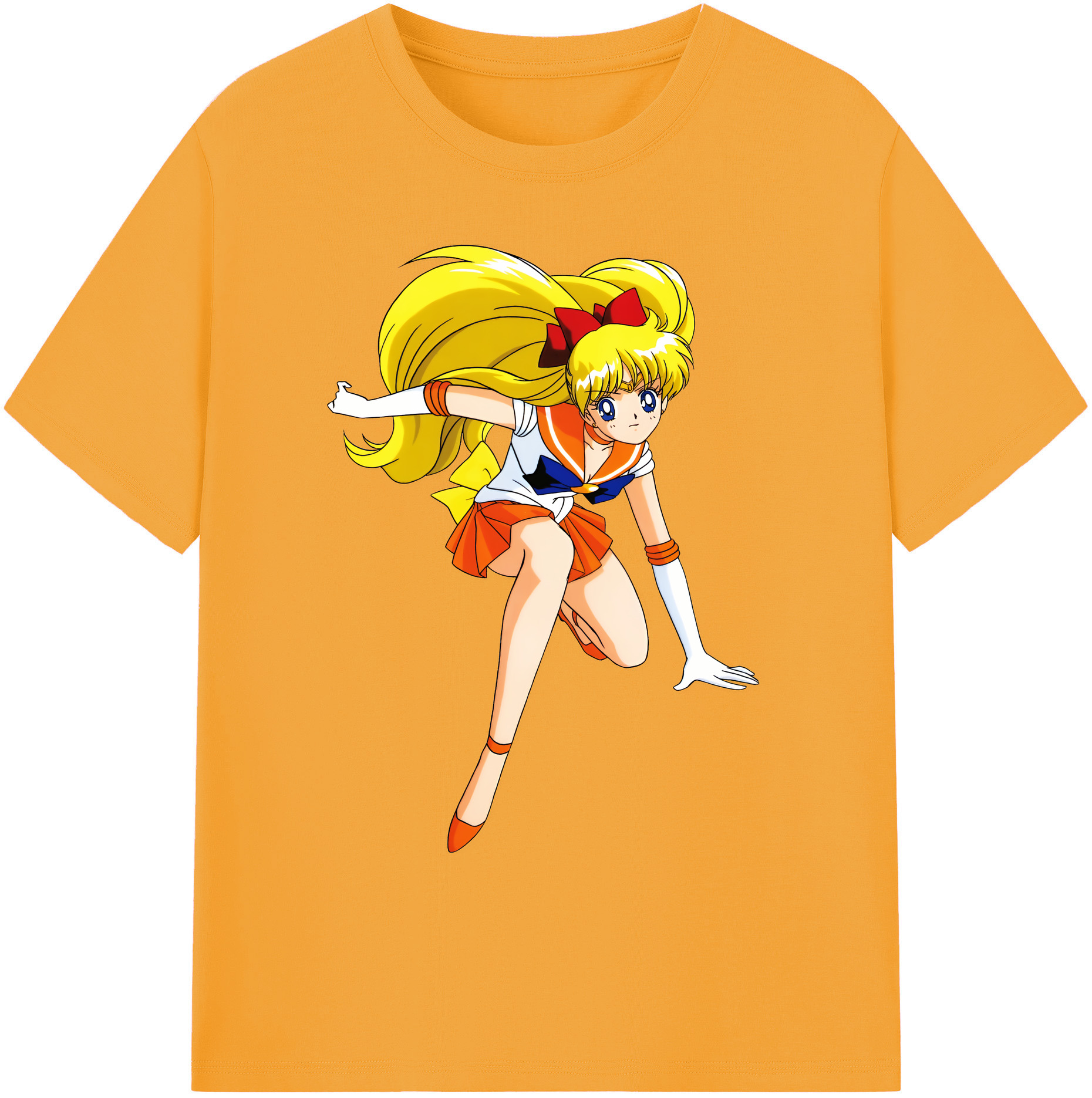 （画像用） 美少女戦士セーラームーン 愛野 美奈子 あいの みなこ Sailor Moon Aino Minako 綿100％ メンズ半袖Tシャツ｜肌触りやわらか＆通気性