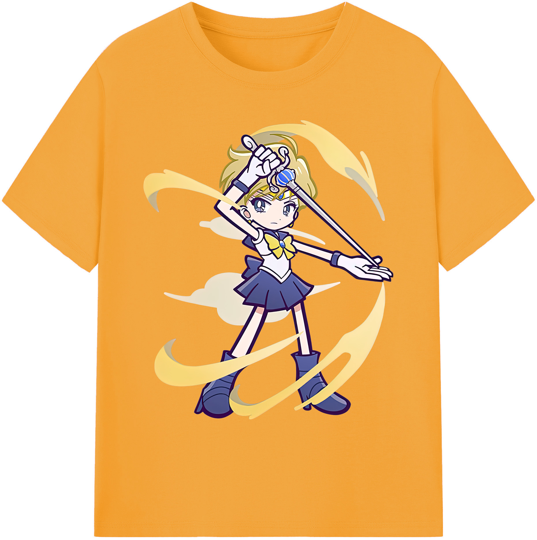 （画像用） 美少女戦士セーラームーン 天王はるか Sailor Moon Tenoh Haruka 綿100％ メンズ半袖Tシャツ｜肌触りやわらか＆通気性