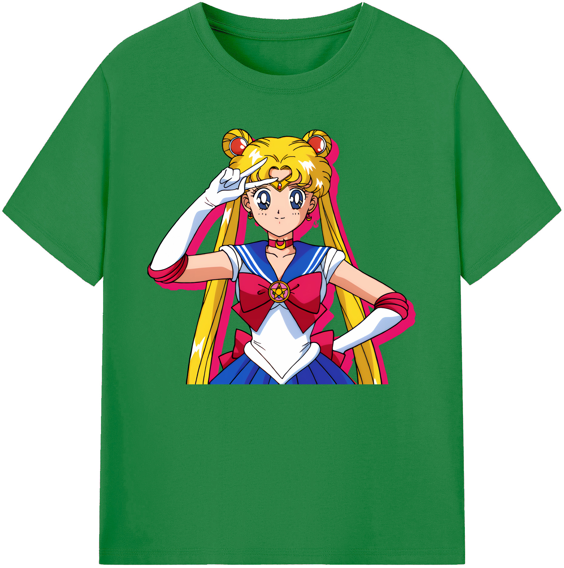 （画像用） 美少女戦士セーラームーン 月野 うさぎ つきの うさぎ Sailor Moon Tsukino Usagi 綿100％ メンズ半袖Tシャツ｜肌触りやわらか＆通気性