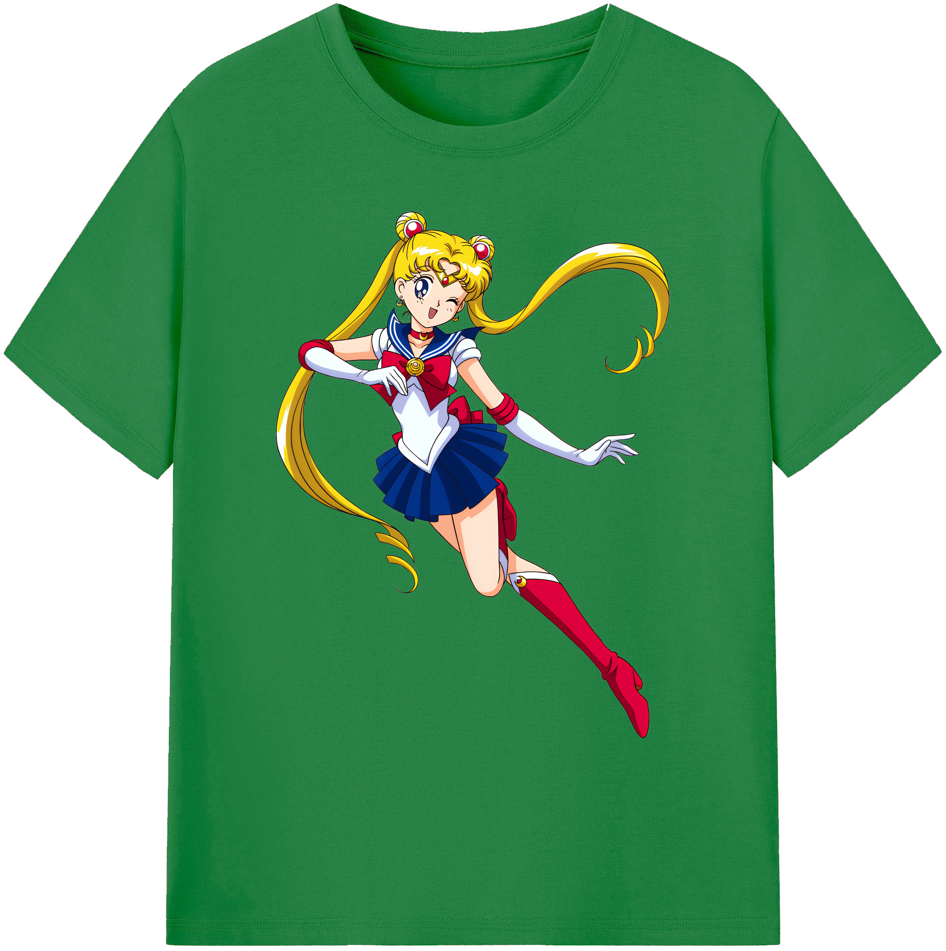 （画像用） 美少女戦士セーラームーン 月野 うさぎ つきの うさぎ Sailor Moon Tsukino Usagi 綿100％ メンズ半袖Tシャツ｜肌触りやわらか＆通気性