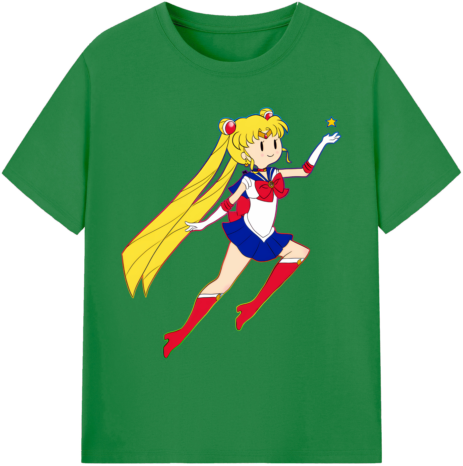 （画像用） 美少女戦士セーラームーン 月野 うさぎ つきの うさぎ Sailor Moon Tsukino Usagi 綿100％ メンズ半袖Tシャツ｜肌触りやわらか＆通気性