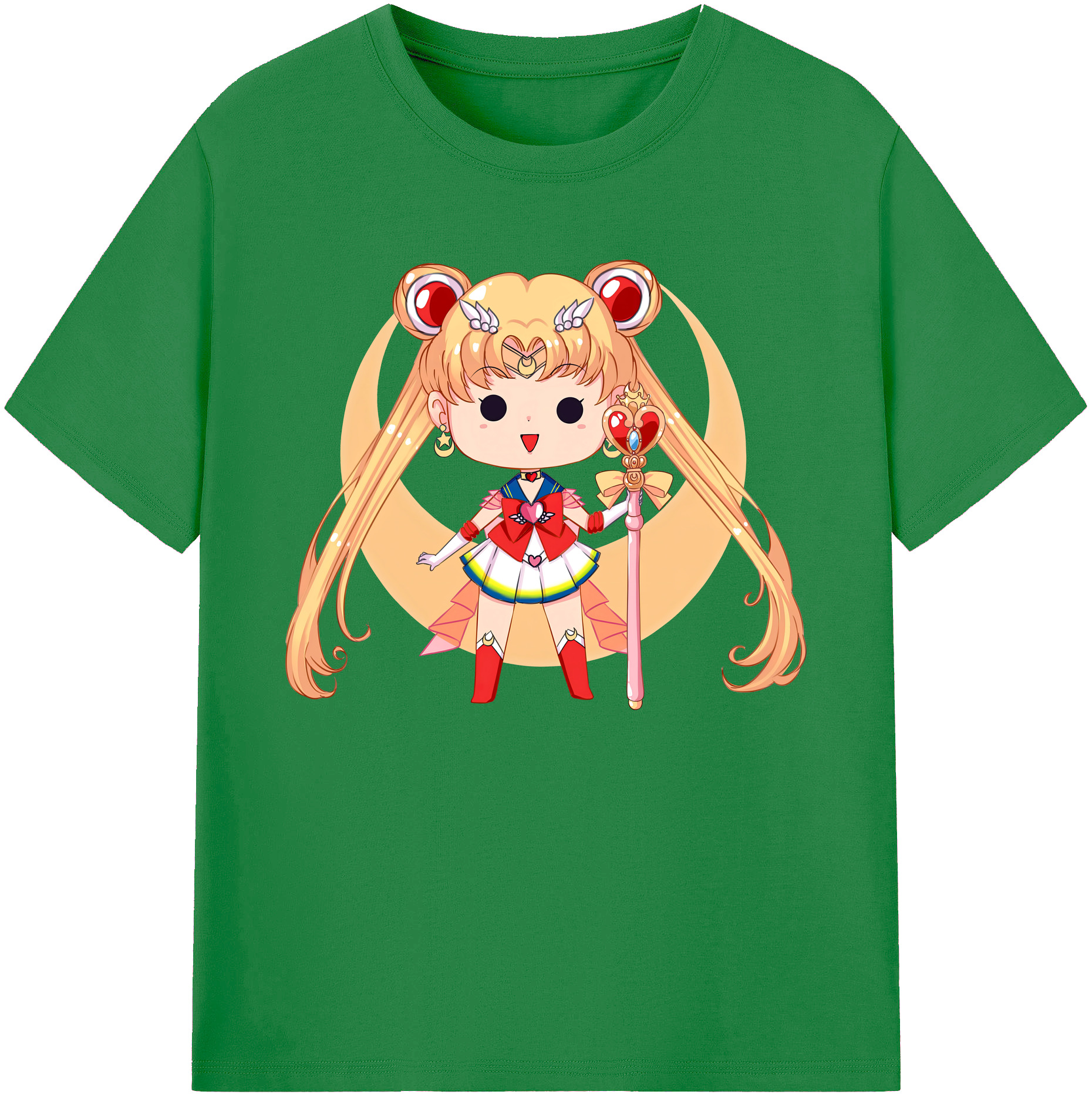 （画像用） 美少女戦士セーラームーン 月野 うさぎ つきの うさぎ Sailor Moon Tsukino Usagi 綿100％ メンズ半袖Tシャツ｜肌触りやわらか＆通気性