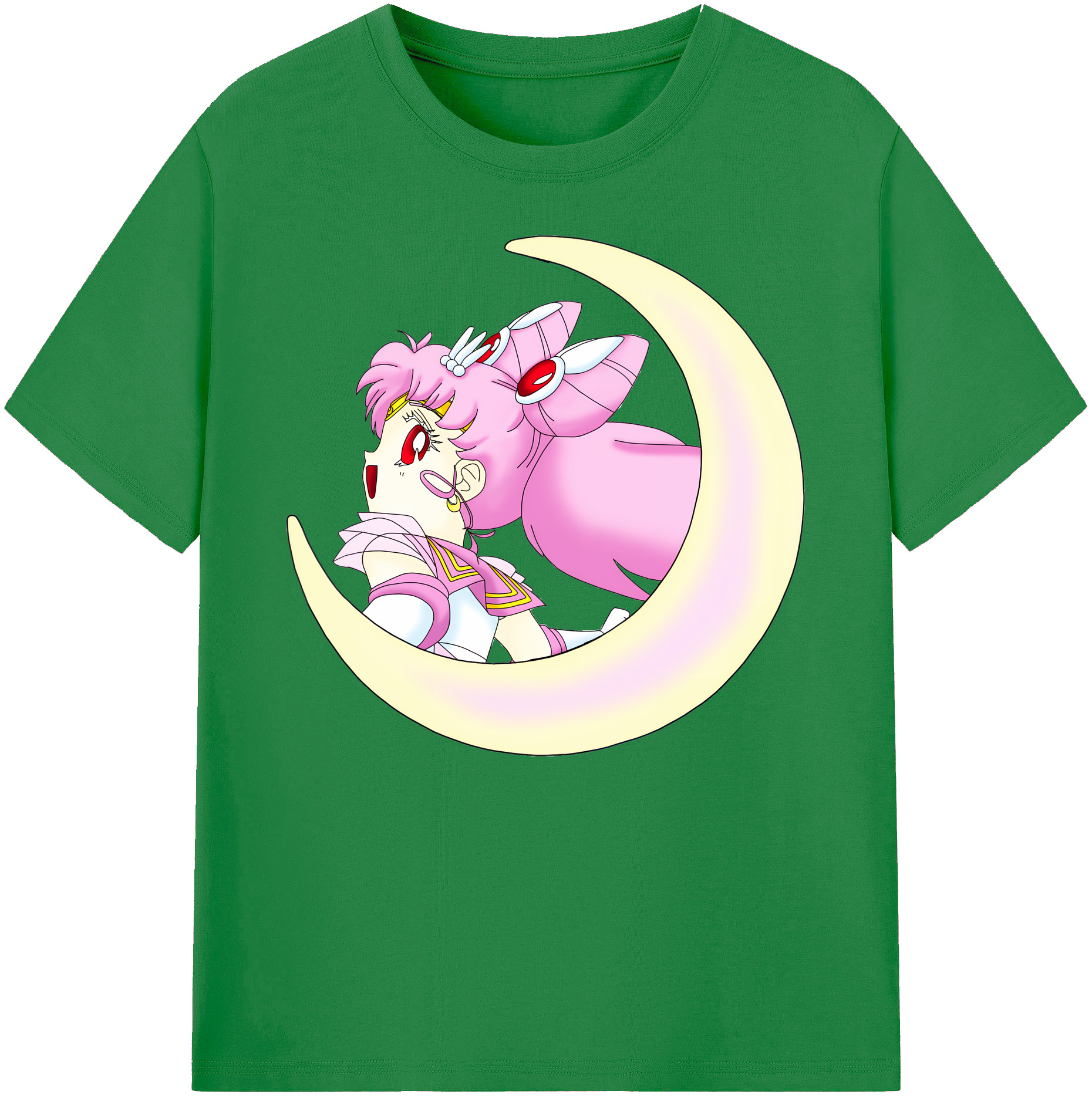 （画像用） 美少女戦士セーラームーン ちびうさ Sailor Moon Chibiusa Tsukino Usagi Small Lady Serenity 綿100％ メンズ半袖Tシャツ｜肌触りやわらか＆通気性