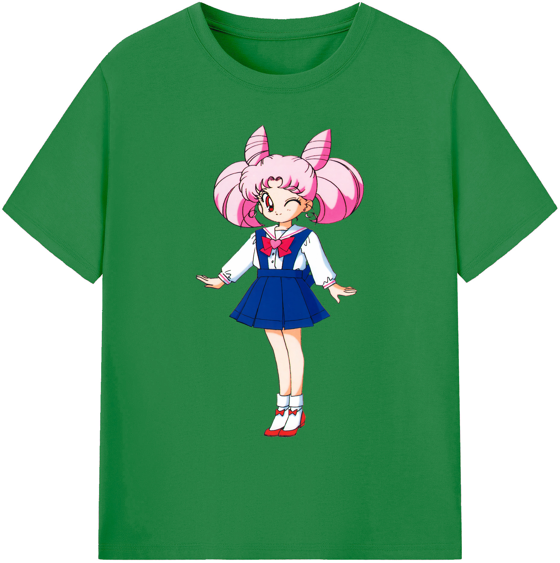 （画像用） 美少女戦士セーラームーン ちびうさ Sailor Moon Chibiusa Tsukino Usagi Small Lady Serenity 綿100％ メンズ半袖Tシャツ｜肌触りやわらか＆通気性