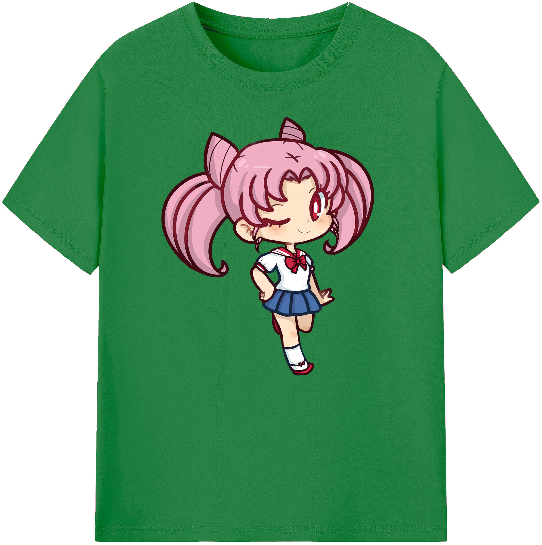 （画像用） 美少女戦士セーラームーン ちびうさ Sailor Moon Chibiusa Tsukino Usagi Small Lady Serenity 綿100％ メンズ半袖Tシャツ｜肌触りやわらか＆通気性
