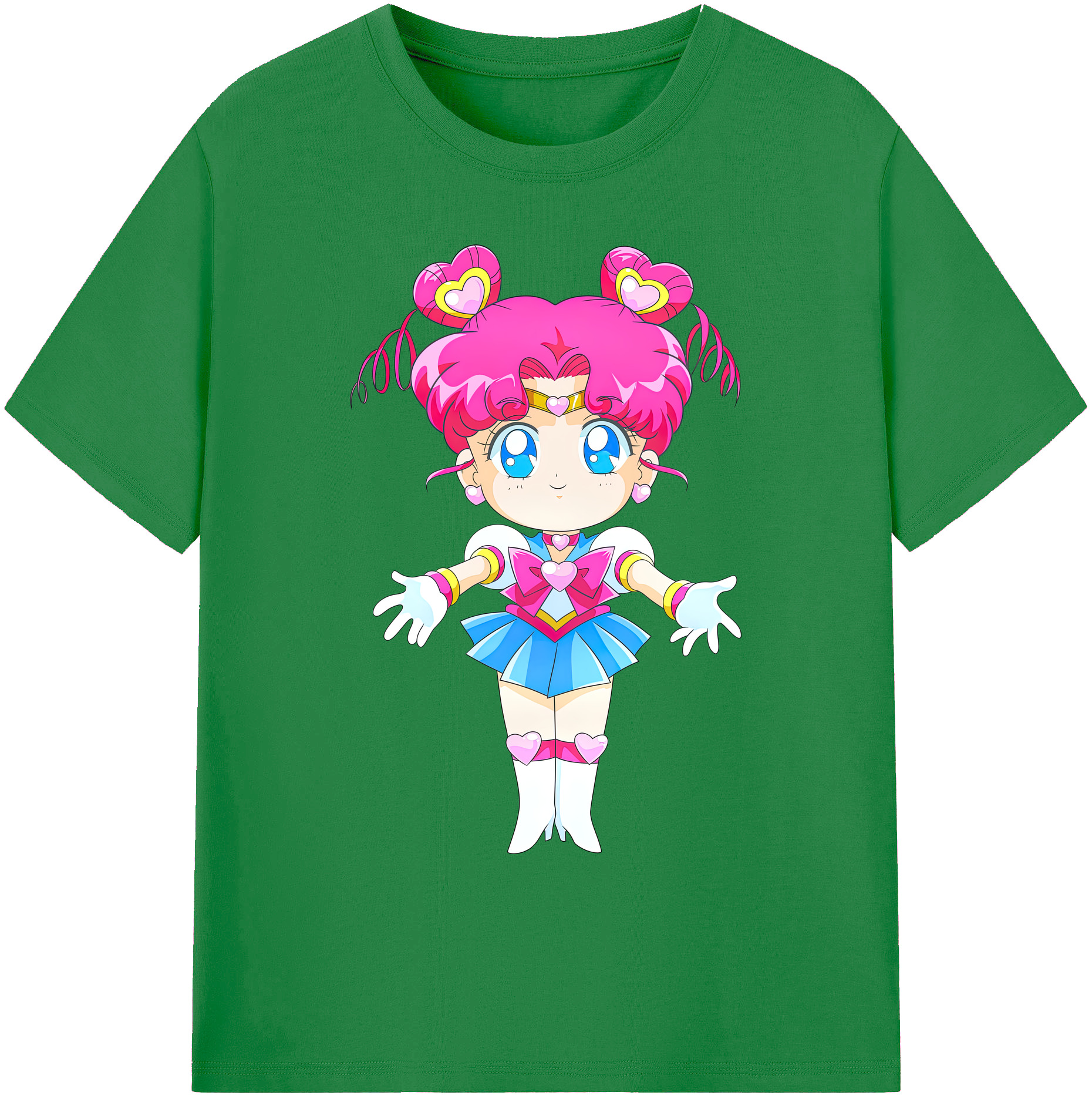 （画像用） 美少女戦士セーラームーン ちびうさ Sailor Moon Chibiusa Tsukino Usagi Small Lady Serenity 綿100％ メンズ半袖Tシャツ｜肌触りやわらか＆通気性