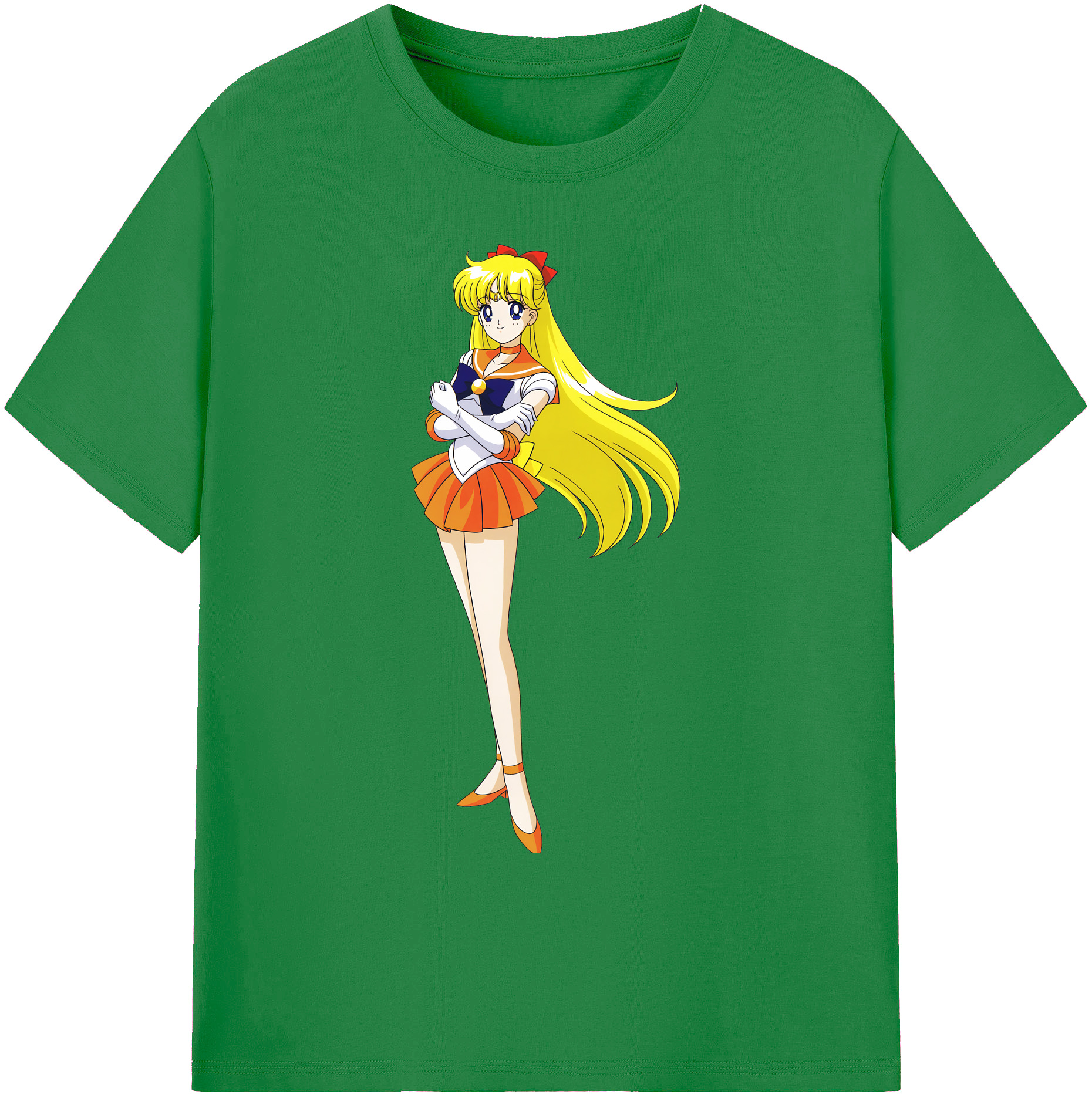 （画像用） 美少女戦士セーラームーン 愛野 美奈子 あいの みなこ Sailor Moon Aino Minako 綿100％ メンズ半袖Tシャツ｜肌触りやわらか＆通気性