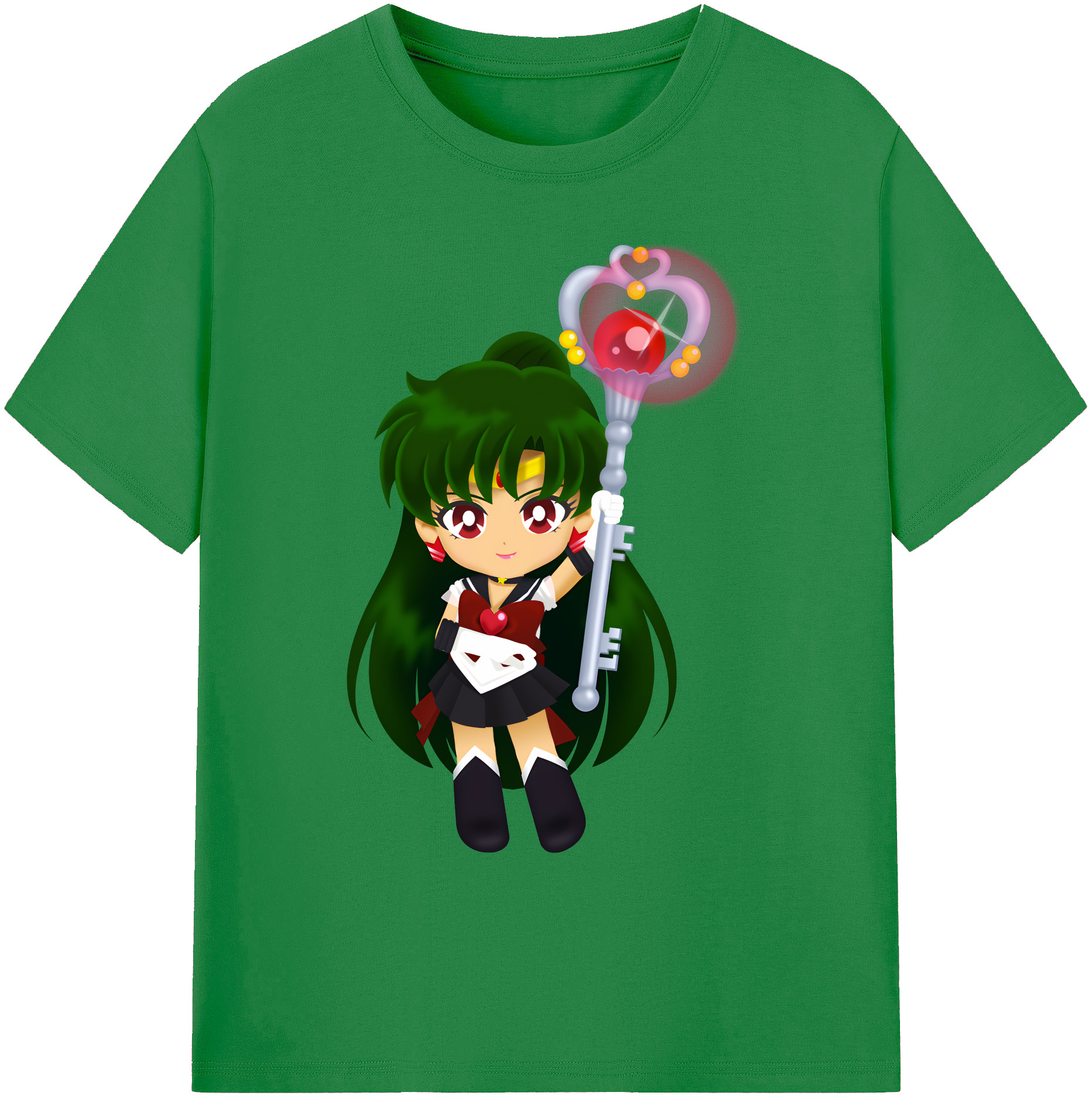 （画像用） 美少女戦士セーラームーン 冥王せつな Sailor Moon Meiou Setsuna 綿100％ メンズ半袖Tシャツ｜肌触りやわらか＆通気性