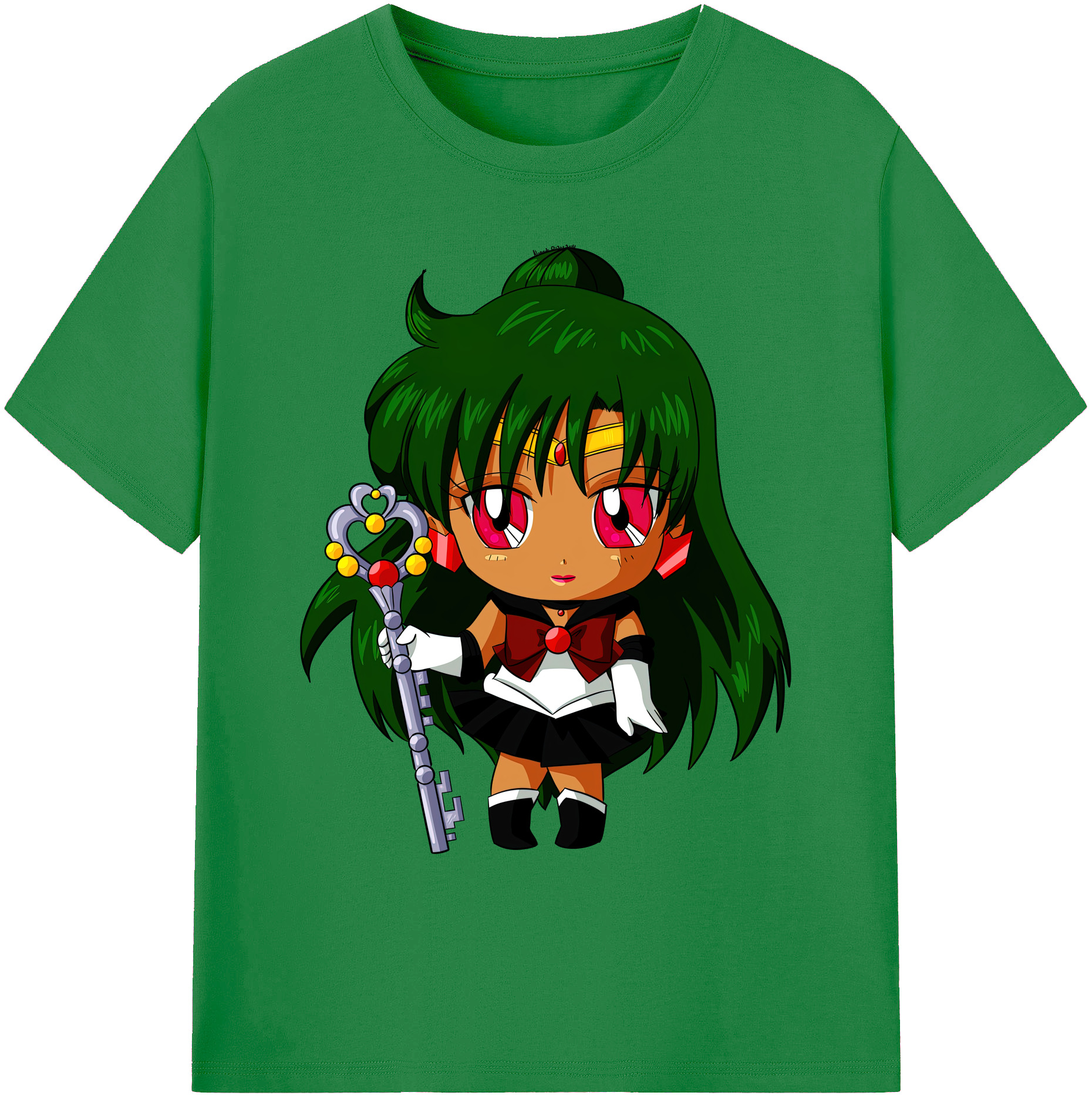 （画像用） 美少女戦士セーラームーン 冥王せつな Sailor Moon Meiou Setsuna 綿100％ メンズ半袖Tシャツ｜肌触りやわらか＆通気性