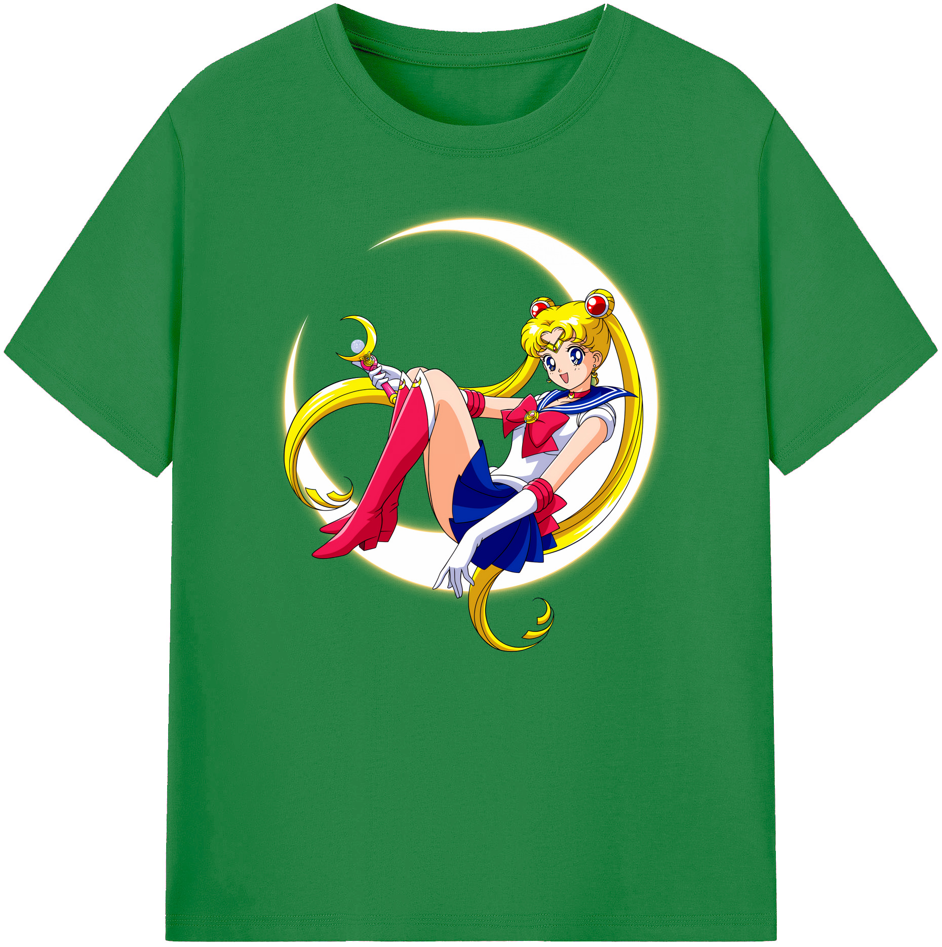 （画像用） 美少女戦士セーラームーン 月野 うさぎ つきの うさぎ Sailor Moon Tsukino Usagi 綿100％ メンズ半袖Tシャツ｜肌触りやわらか＆通気性