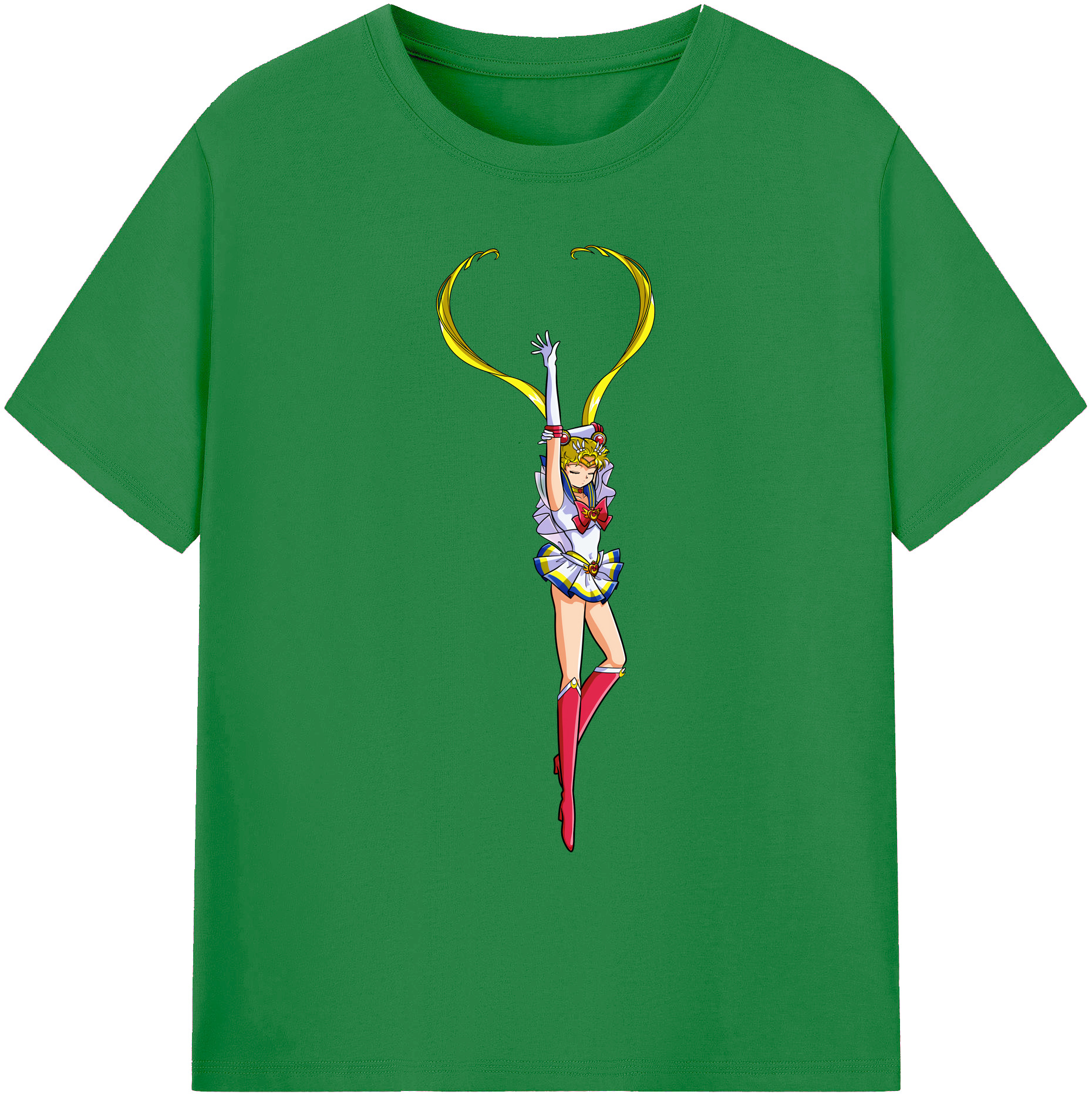 （画像用） 美少女戦士セーラームーン 月野 うさぎ つきの うさぎ Sailor Moon Tsukino Usagi 綿100％ メンズ半袖Tシャツ｜肌触りやわらか＆通気性