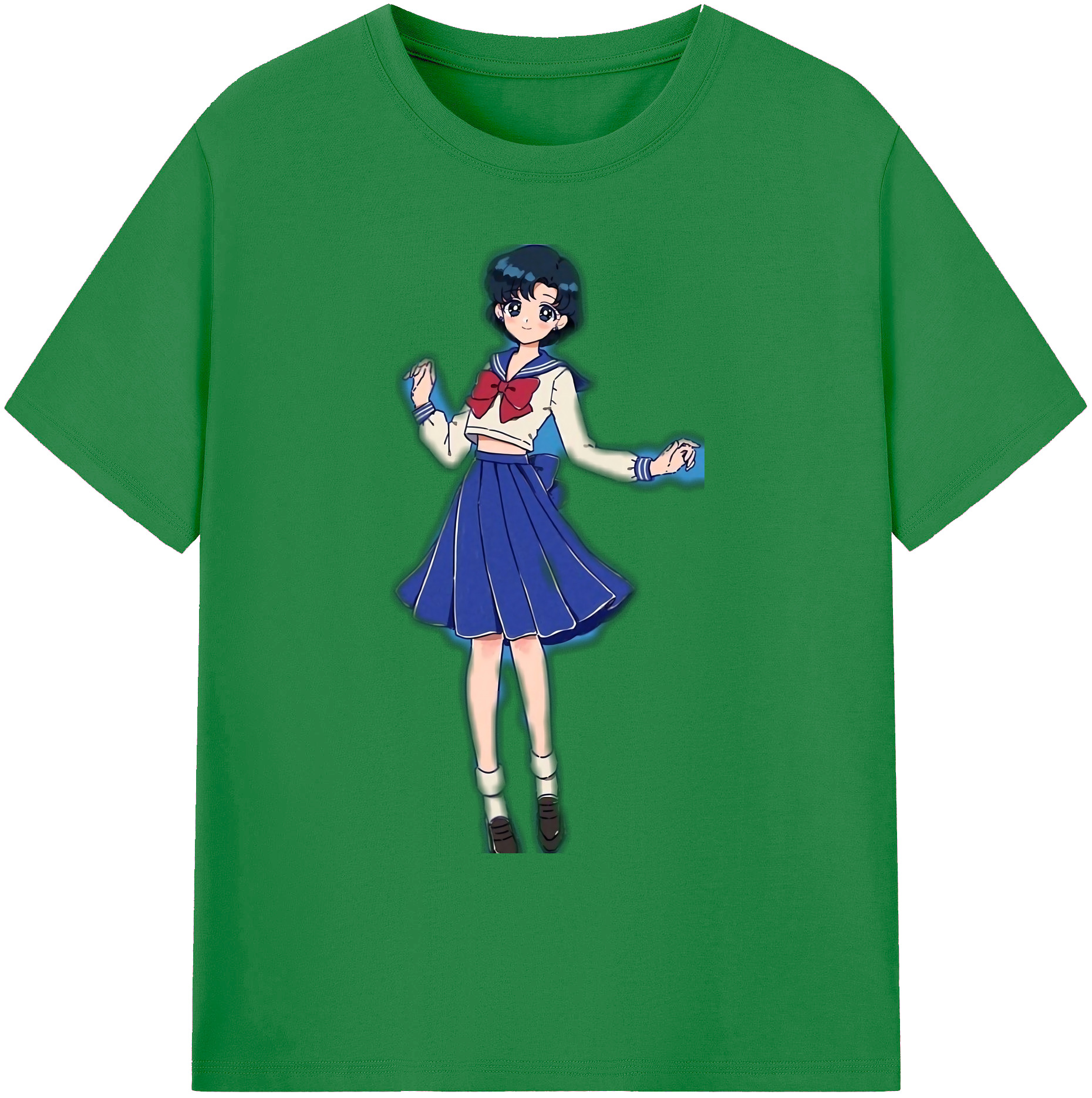 （画像用） 美少女戦士セーラームーン 水野 亜美 みずの あみ Sailor Moon Mizuno Ami 綿100％ メンズ半袖Tシャツ｜肌触りやわらか＆通気性