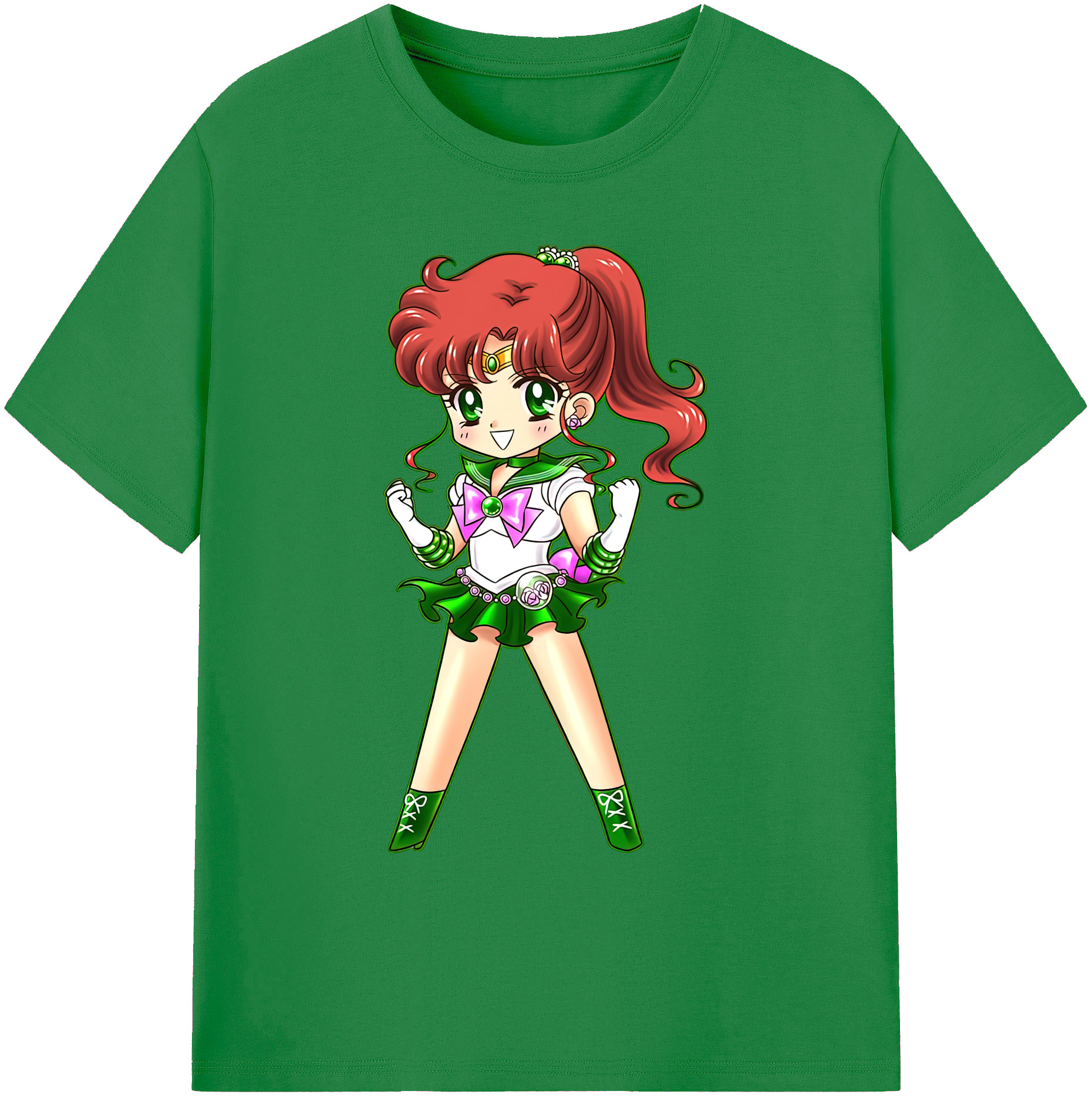 （画像用） 美少女戦士セーラームーン 木野 まこと きの まこと Sailor Moon Kino Makoto （セーラージュピター；Sailor Jupiter） 綿100％ メンズ半袖Tシャツ｜肌触りやわらか＆通気性