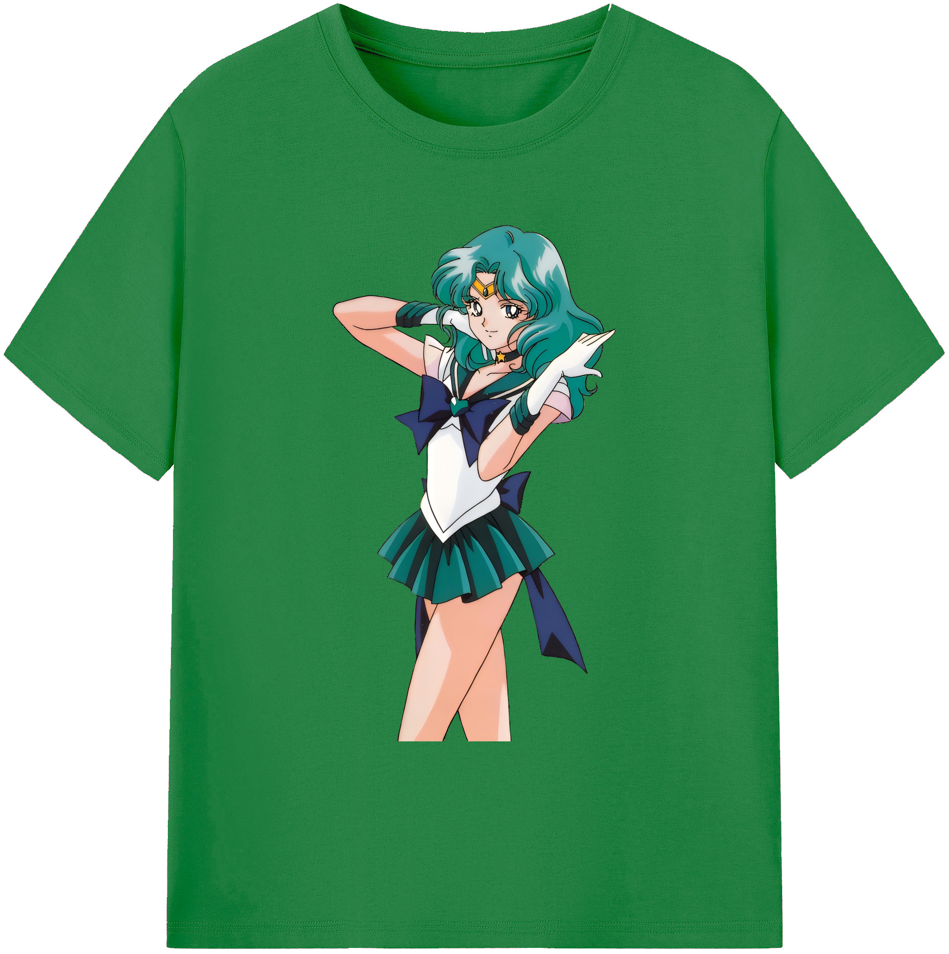（画像用） 美少女戦士セーラームーン 海王 みちる（かいおう みちる） Sailor Moon Kaiou Michiru 綿100％ メンズ半袖Tシャツ｜肌触りやわらか＆通気性