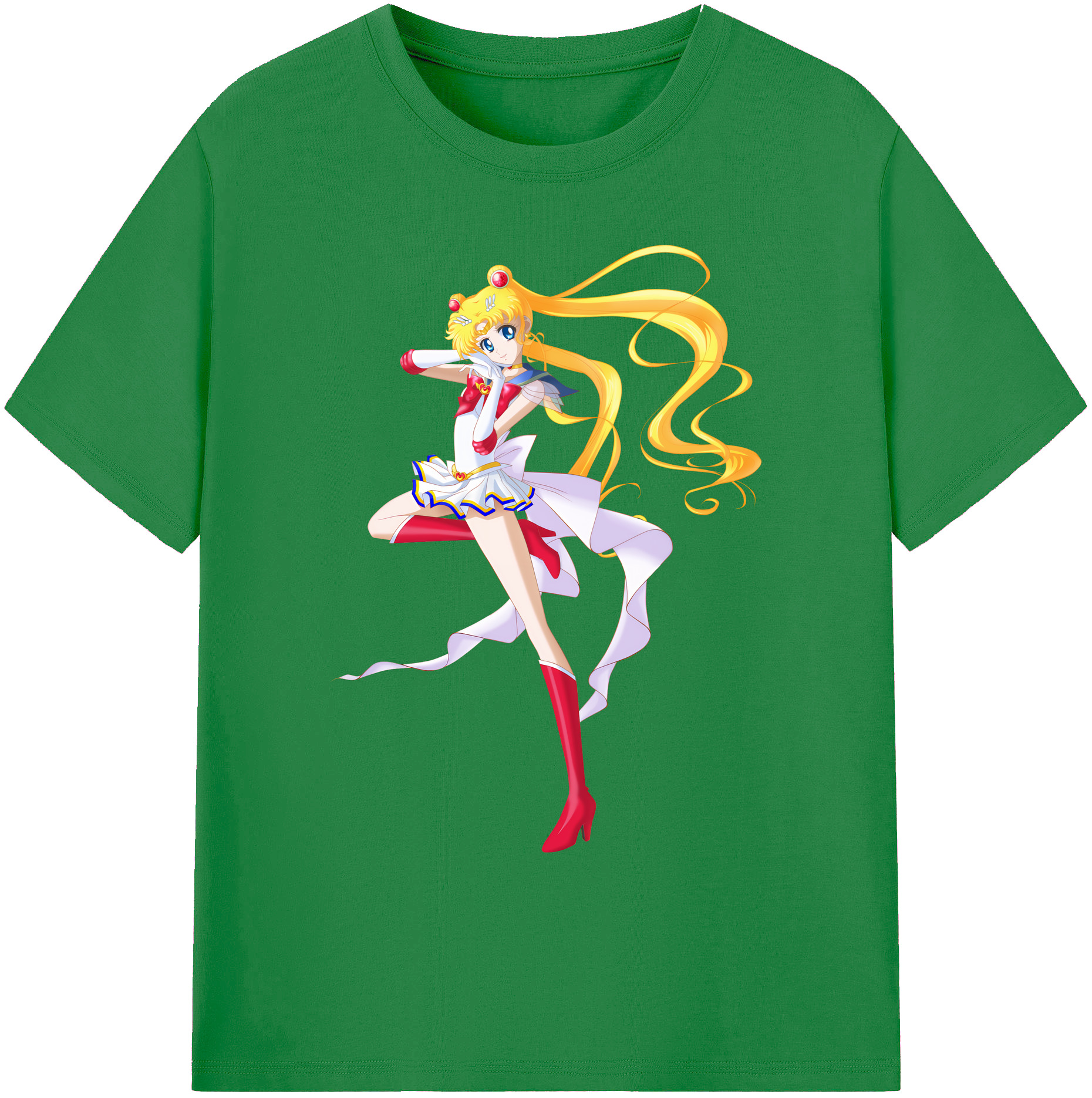 （画像用） 美少女戦士セーラームーン 月野 うさぎ つきの うさぎ Sailor Moon Tsukino Usagi 綿100％ メンズ半袖Tシャツ｜肌触りやわらか＆通気性
