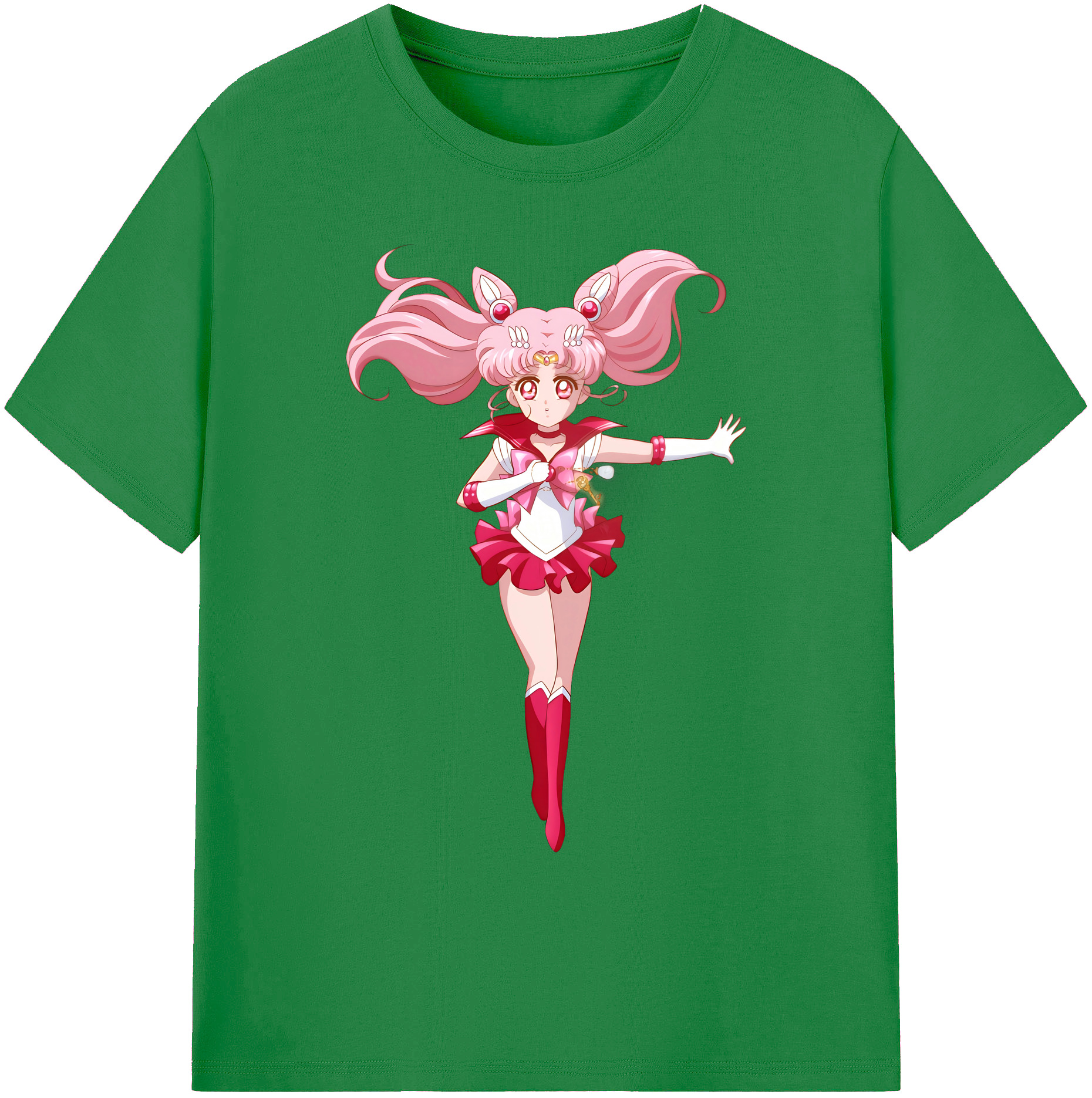 （画像用） 美少女戦士セーラームーン ちびうさ Sailor Moon Chibiusa Tsukino Usagi Small Lady Serenity 綿100％ メンズ半袖Tシャツ｜肌触りやわらか＆通気性