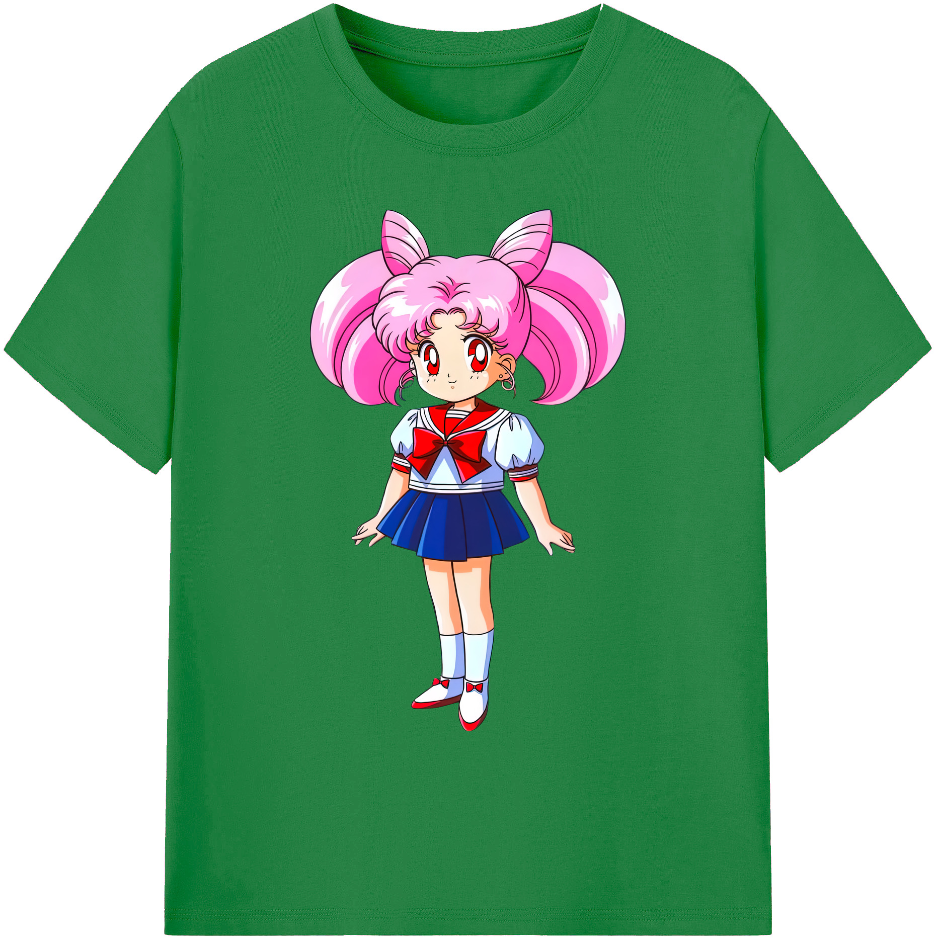 （画像用） 美少女戦士セーラームーン ちびうさ Sailor Moon Chibiusa Tsukino Usagi Small Lady Serenity 綿100％ メンズ半袖Tシャツ｜肌触りやわらか＆通気性