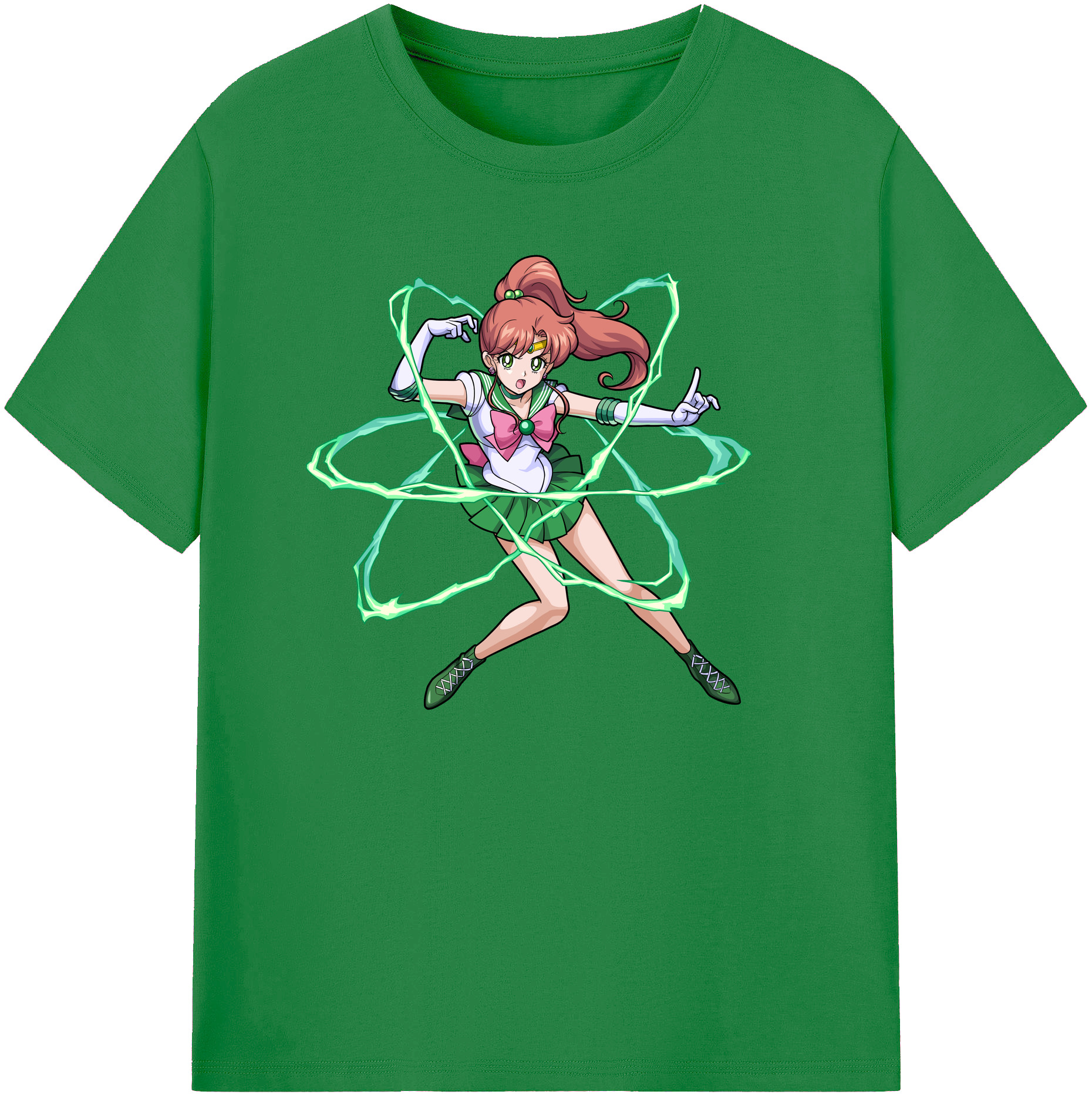 （画像用） 美少女戦士セーラームーン 木野 まこと きの まこと Sailor Moon Kino Makoto （セーラージュピター；Sailor Jupiter） 綿100％ メンズ半袖Tシャツ｜肌触りやわらか＆通気性