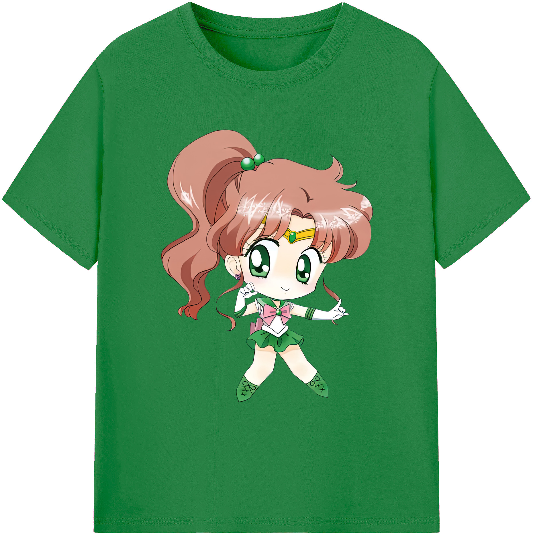 （画像用） 美少女戦士セーラームーン 木野 まこと きの まこと Sailor Moon Kino Makoto （セーラージュピター；Sailor Jupiter） 綿100％ メンズ半袖Tシャツ｜肌触りやわらか＆通気性