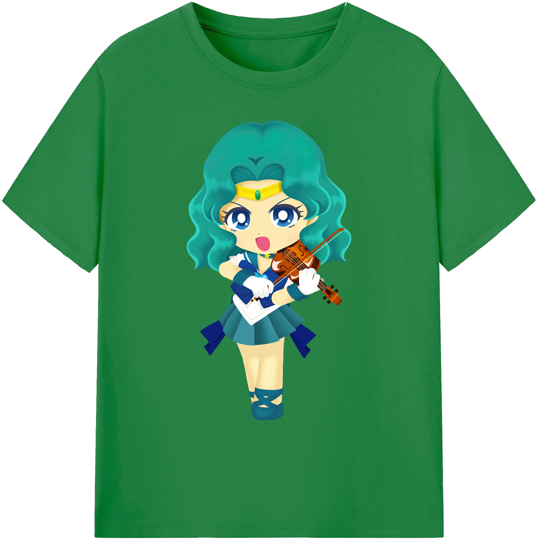 （画像用） 美少女戦士セーラームーン 海王 みちる（かいおう みちる） Sailor Moon Kaiou Michiru 綿100％ メンズ半袖Tシャツ｜肌触りやわらか＆通気性