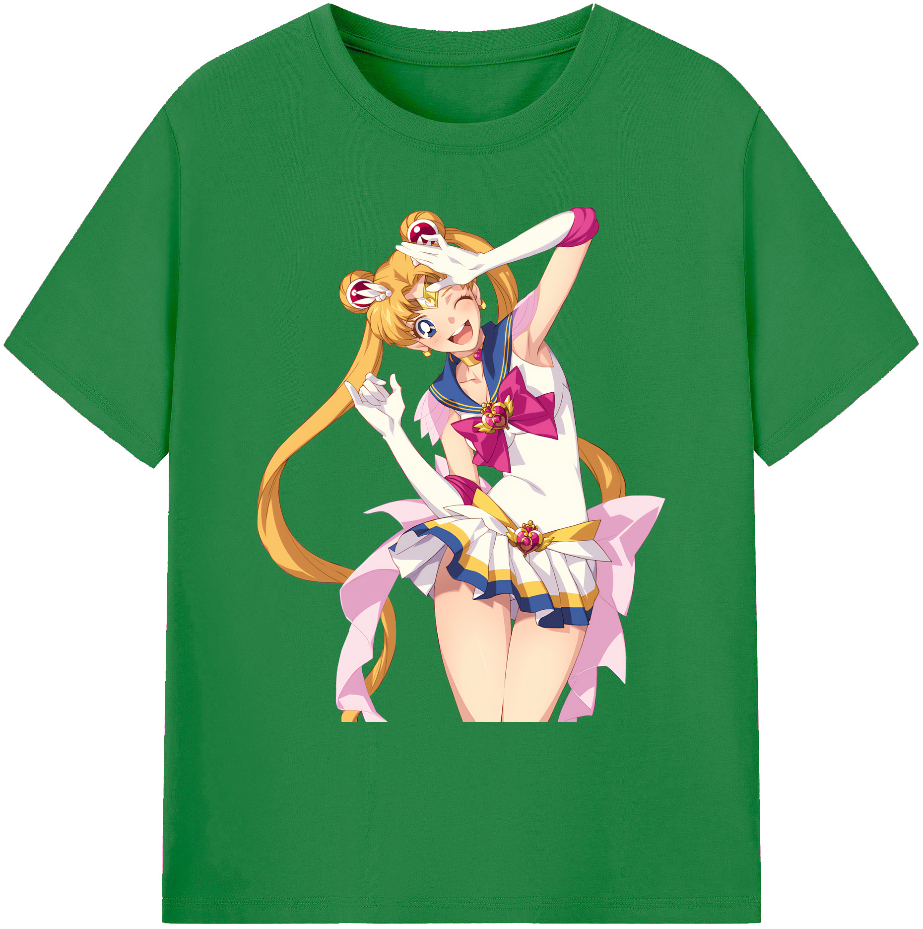 （画像用） 美少女戦士セーラームーン 月野 うさぎ つきの うさぎ Sailor Moon Tsukino Usagi 綿100％ メンズ半袖Tシャツ｜肌触りやわらか＆通気性