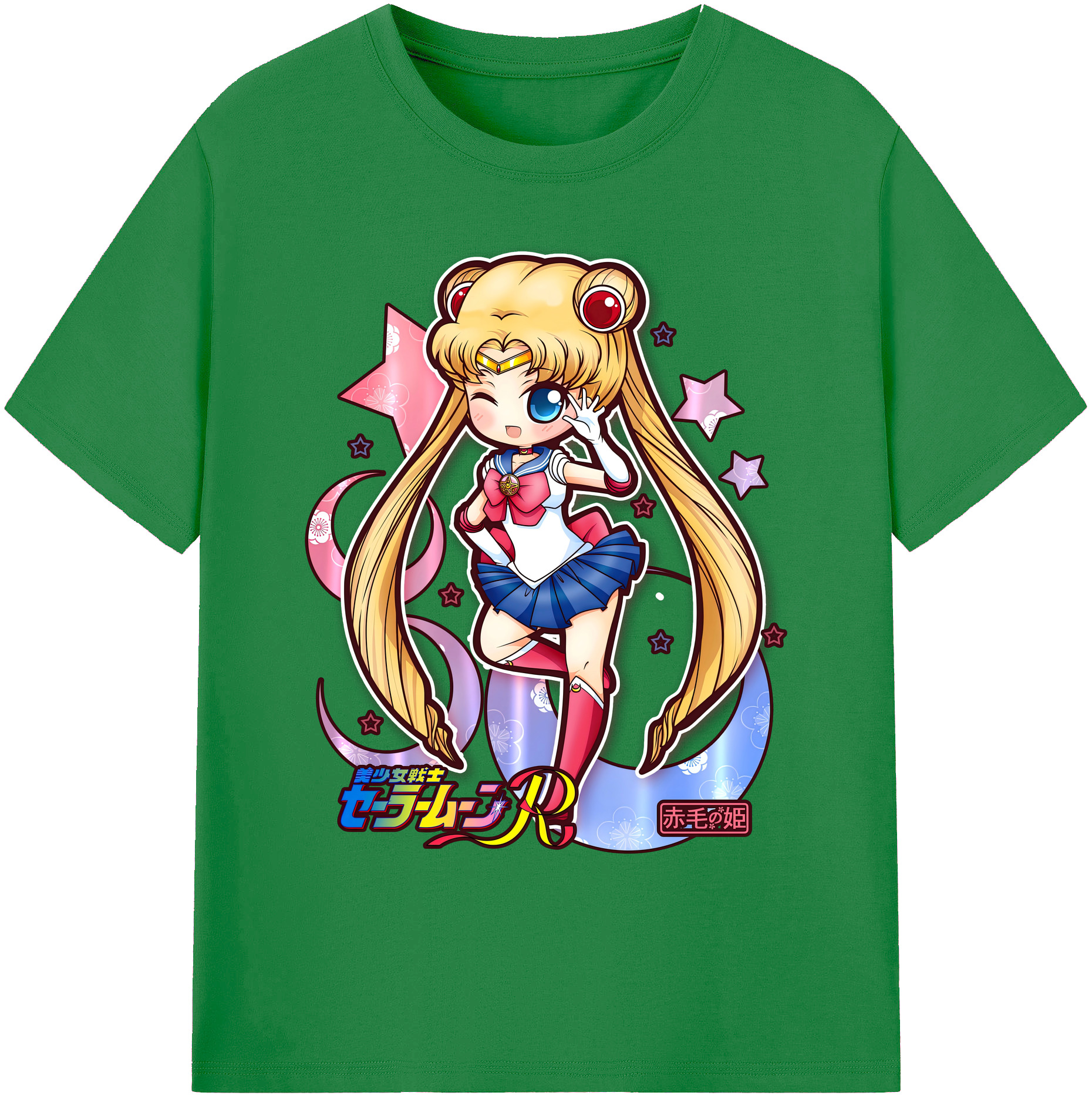 （画像用） 美少女戦士セーラームーン 月野 うさぎ つきの うさぎ Sailor Moon Tsukino Usagi 綿100％ メンズ半袖Tシャツ｜肌触りやわらか＆通気性