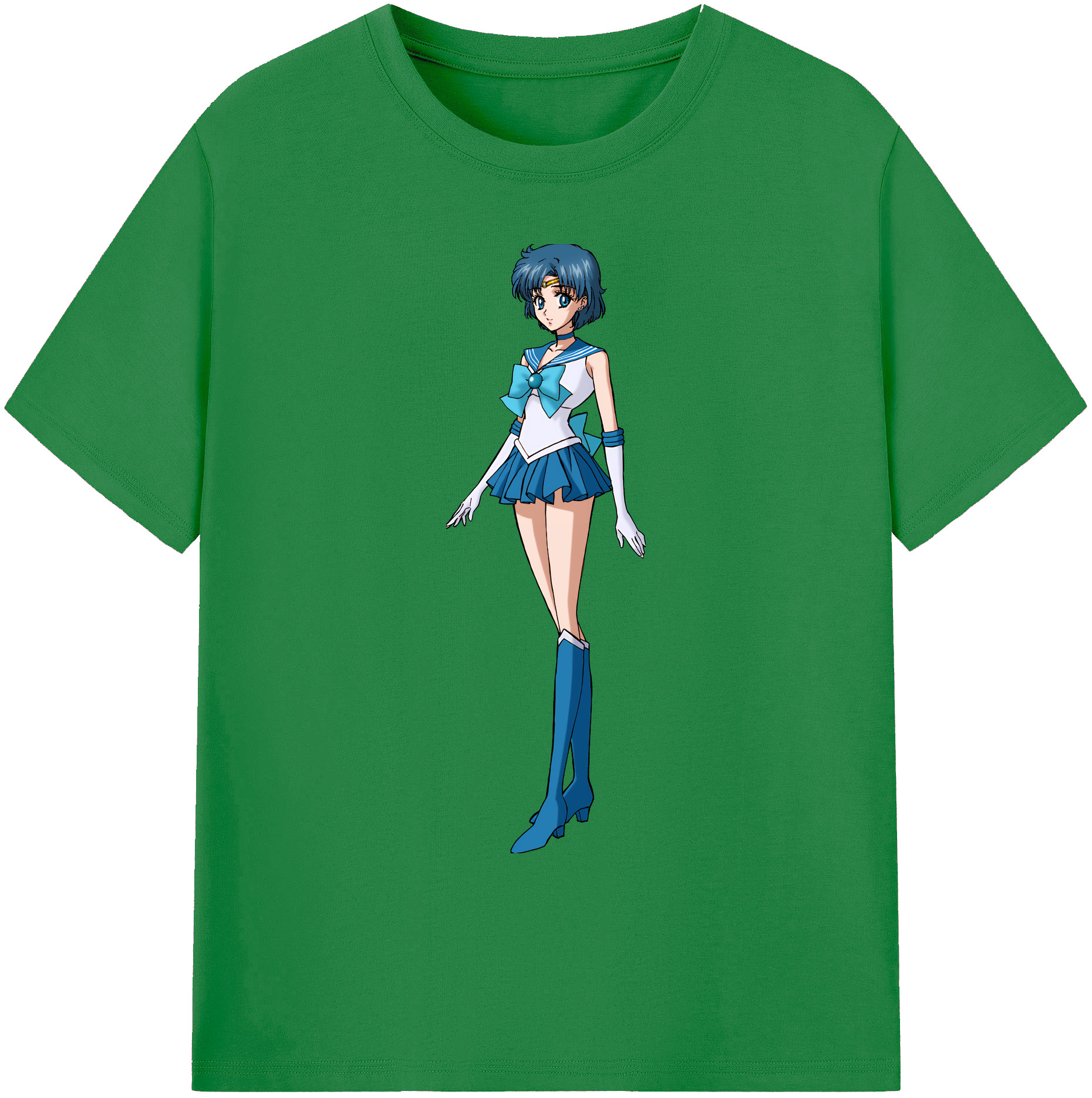 （画像用） 美少女戦士セーラームーン 水野 亜美 みずの あみ Sailor Moon Mizuno Ami 綿100％ メンズ半袖Tシャツ｜肌触りやわらか＆通気性