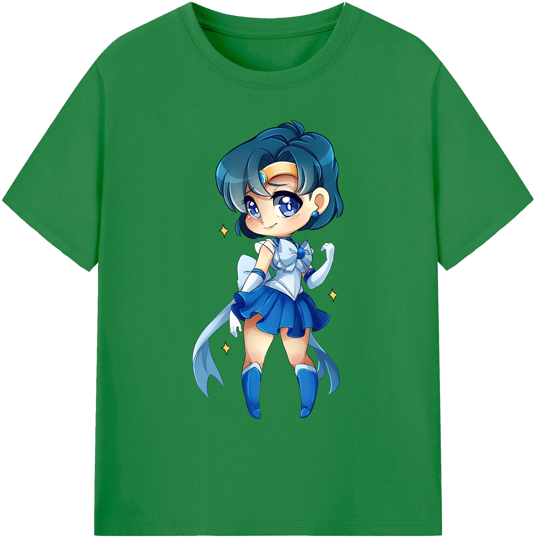 （画像用） 美少女戦士セーラームーン 水野 亜美 みずの あみ Sailor Moon Mizuno Ami 綿100％ メンズ半袖Tシャツ｜肌触りやわらか＆通気性