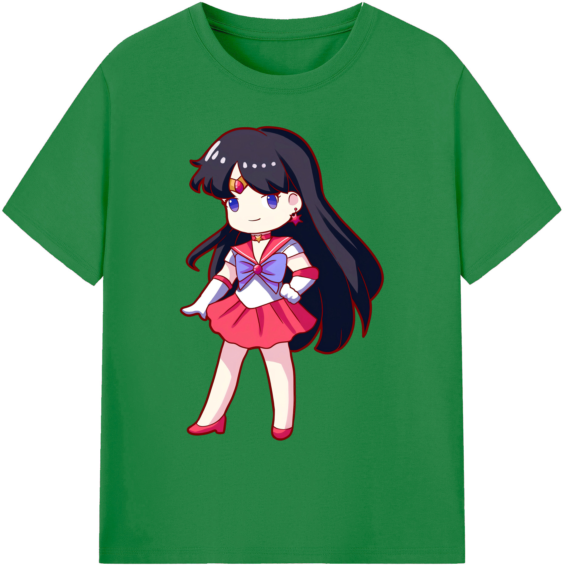 （画像用） 美少女戦士セーラームーン 火野レイ ひの レイ Sailor Moon Hino Rei （セーラーマーズ,Sailor Mars） 綿100％ メンズ半袖Tシャツ｜肌触りやわらか＆通気性