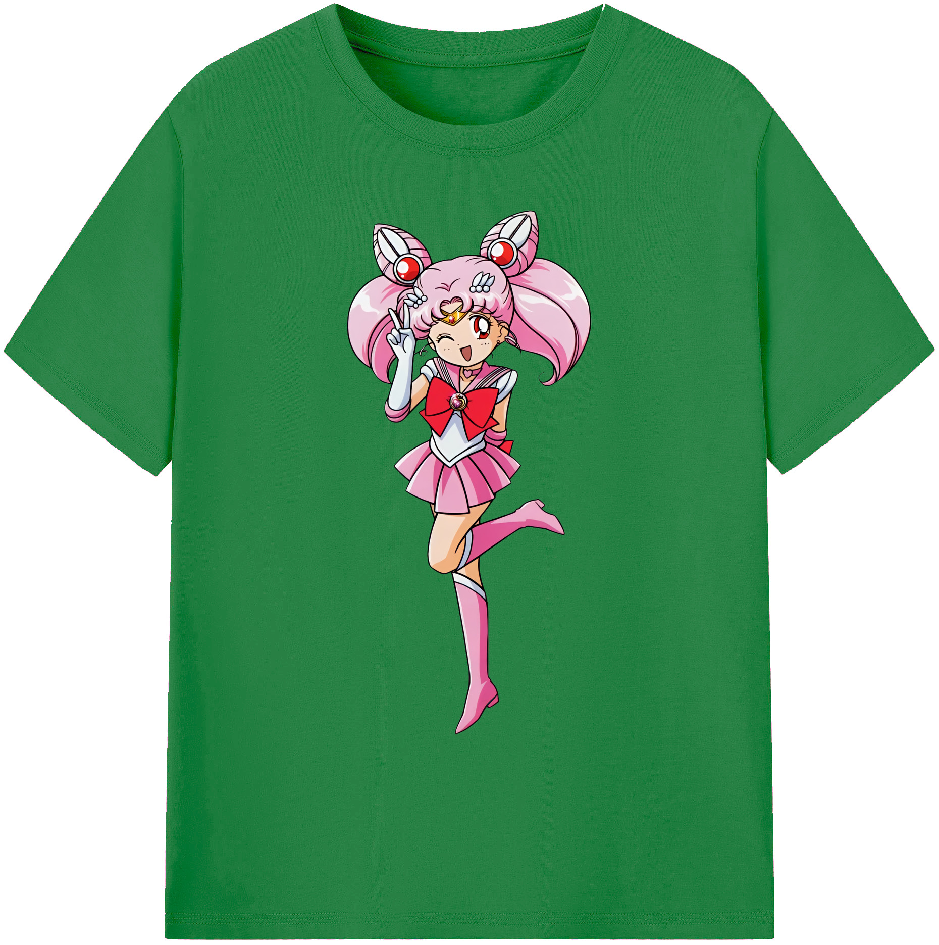 （画像用） 美少女戦士セーラームーン ちびうさ Sailor Moon Chibiusa Tsukino Usagi Small Lady Serenity 綿100％ メンズ半袖Tシャツ｜肌触りやわらか＆通気性