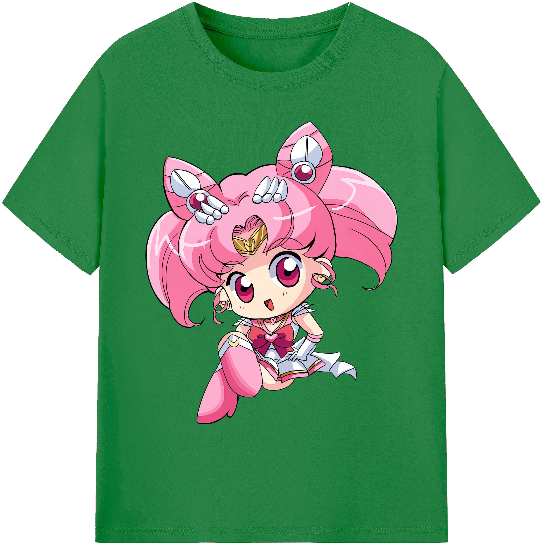 （画像用） 美少女戦士セーラームーン ちびうさ Sailor Moon Chibiusa Tsukino Usagi Small Lady Serenity 綿100％ メンズ半袖Tシャツ｜肌触りやわらか＆通気性