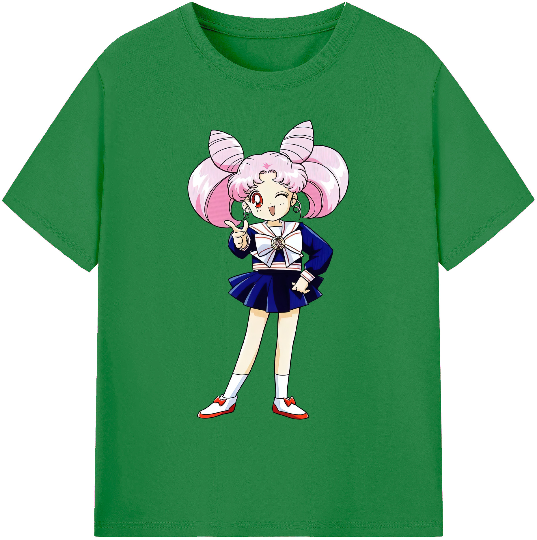 （画像用） 美少女戦士セーラームーン ちびうさ Sailor Moon Chibiusa Tsukino Usagi Small Lady Serenity 綿100％ メンズ半袖Tシャツ｜肌触りやわらか＆通気性