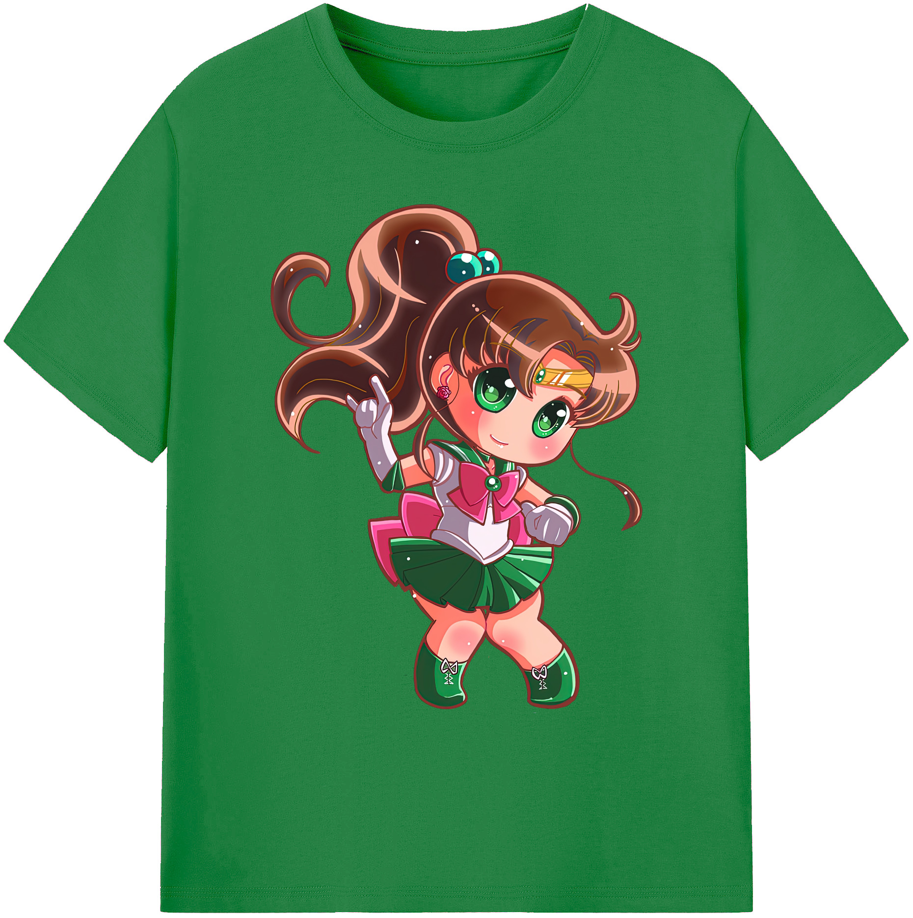 （画像用） 美少女戦士セーラームーン 木野 まこと きの まこと Sailor Moon Kino Makoto （セーラージュピター；Sailor Jupiter） 綿100％ メンズ半袖Tシャツ｜肌触りやわらか＆通気性