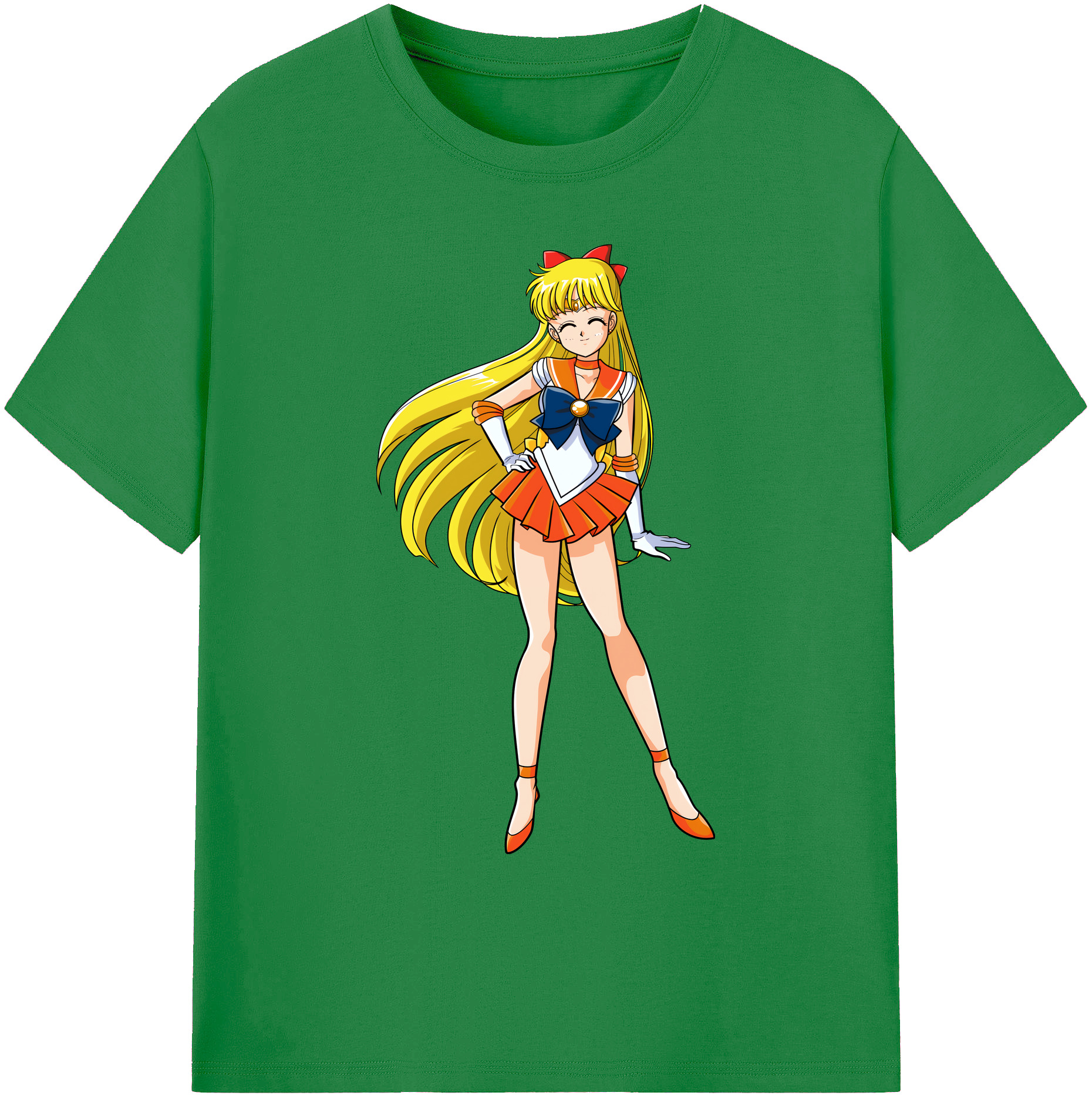 （画像用） 美少女戦士セーラームーン 愛野 美奈子 あいの みなこ Sailor Moon Aino Minako 綿100％ メンズ半袖Tシャツ｜肌触りやわらか＆通気性