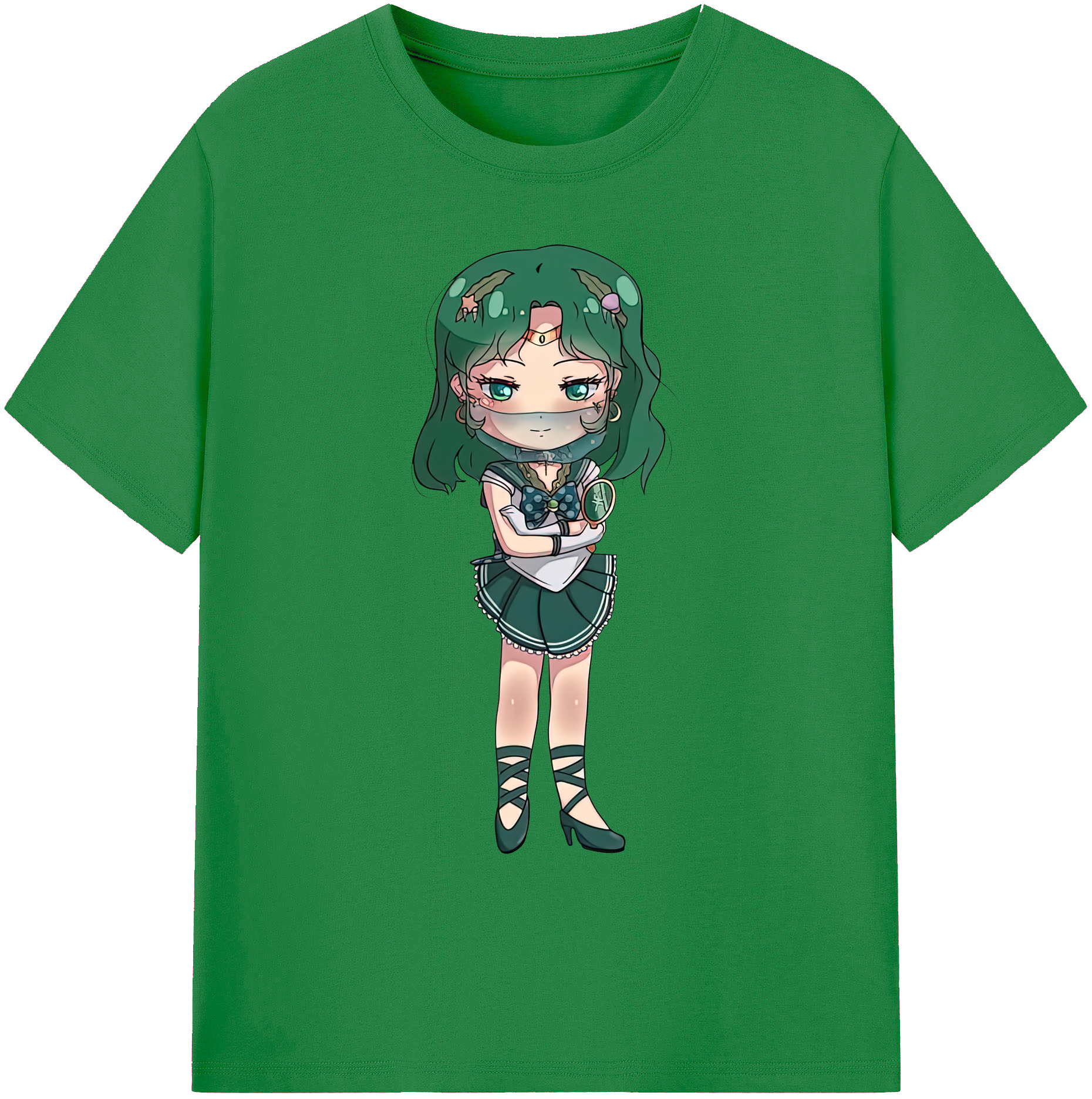 （画像用） 美少女戦士セーラームーン 海王 みちる（かいおう みちる） Sailor Moon Kaiou Michiru 綿100％ メンズ半袖Tシャツ｜肌触りやわらか＆通気性