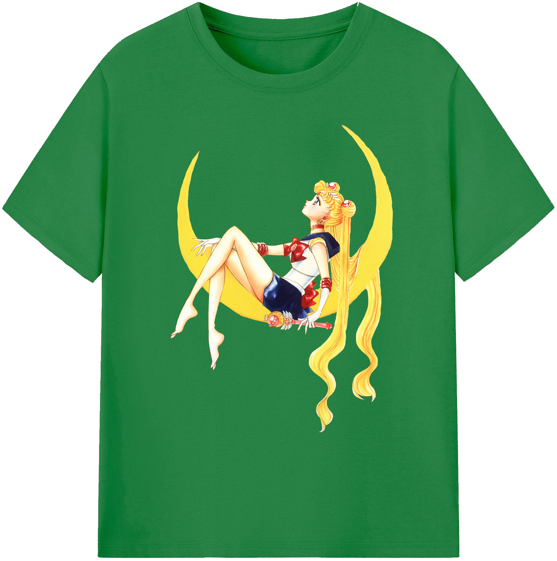 （画像用） 美少女戦士セーラームーン 月野 うさぎ つきの うさぎ Sailor Moon Tsukino Usagi 綿100％ メンズ半袖Tシャツ｜肌触りやわらか＆通気性