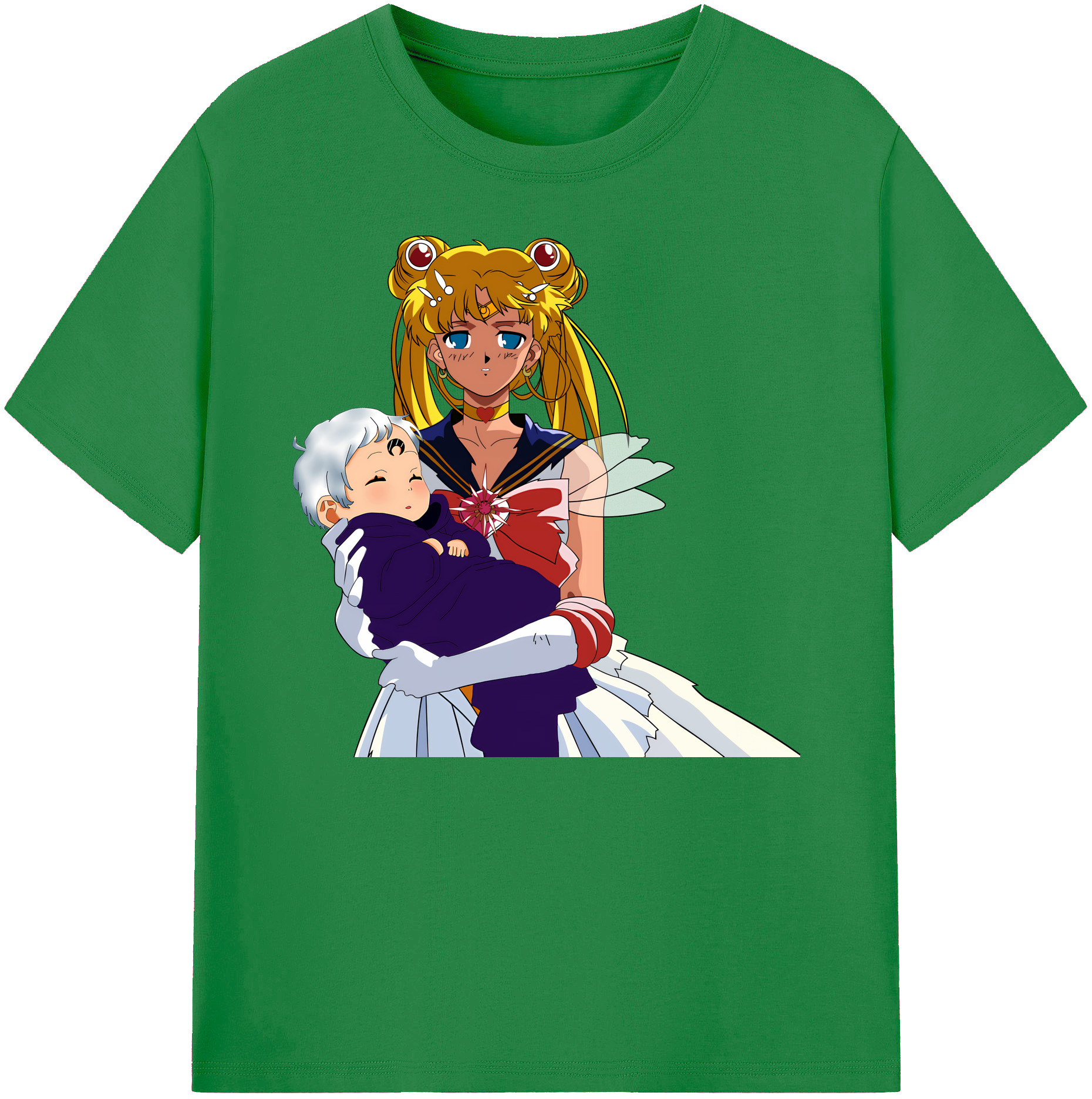 （画像用） 美少女戦士セーラームーン 月野 うさぎ つきの うさぎ Sailor Moon Tsukino Usagi 綿100％ メンズ半袖Tシャツ｜肌触りやわらか＆通気性