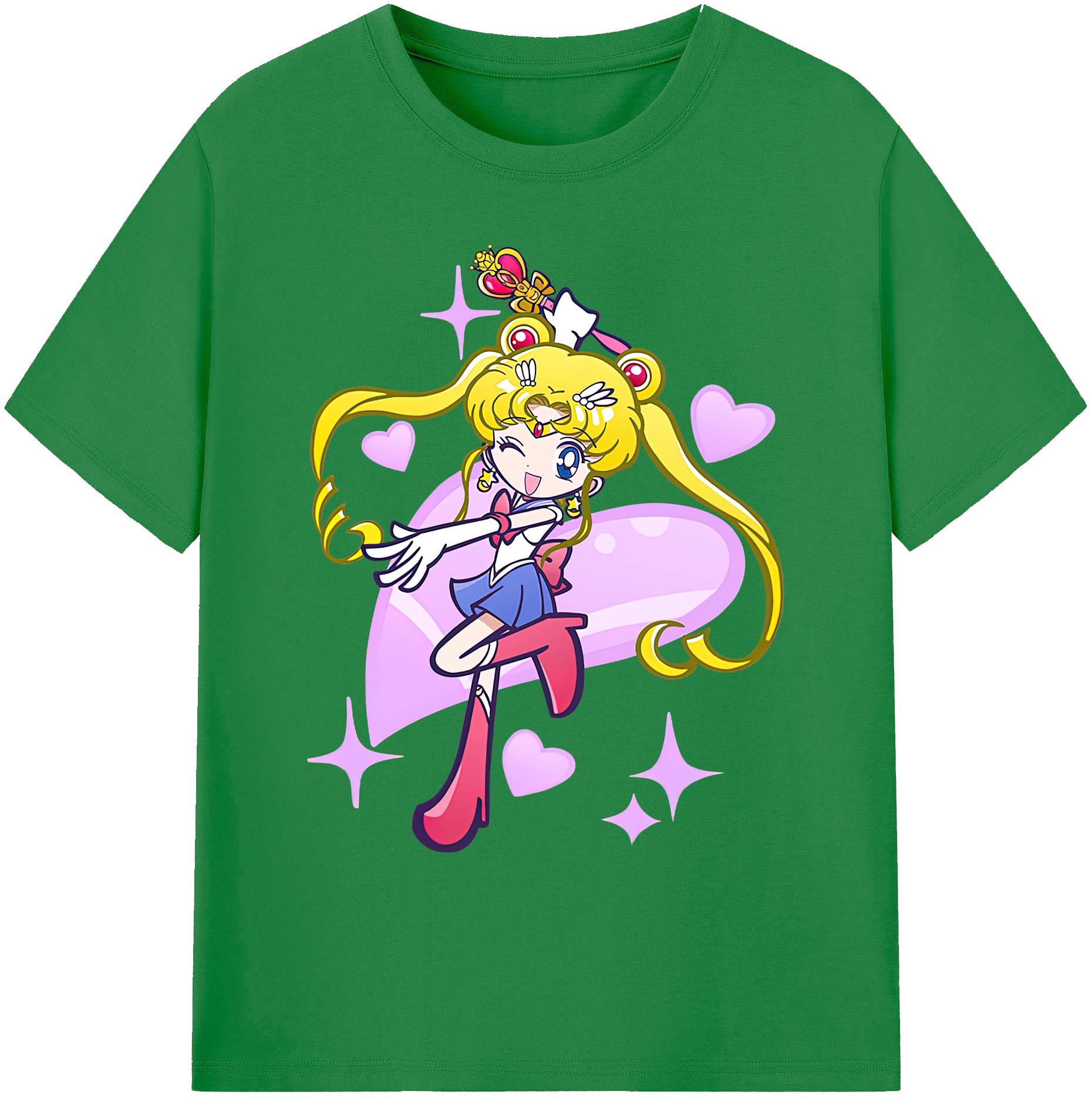 （画像用） 美少女戦士セーラームーン 月野 うさぎ つきの うさぎ Sailor Moon Tsukino Usagi 綿100％ メンズ半袖Tシャツ｜肌触りやわらか＆通気性