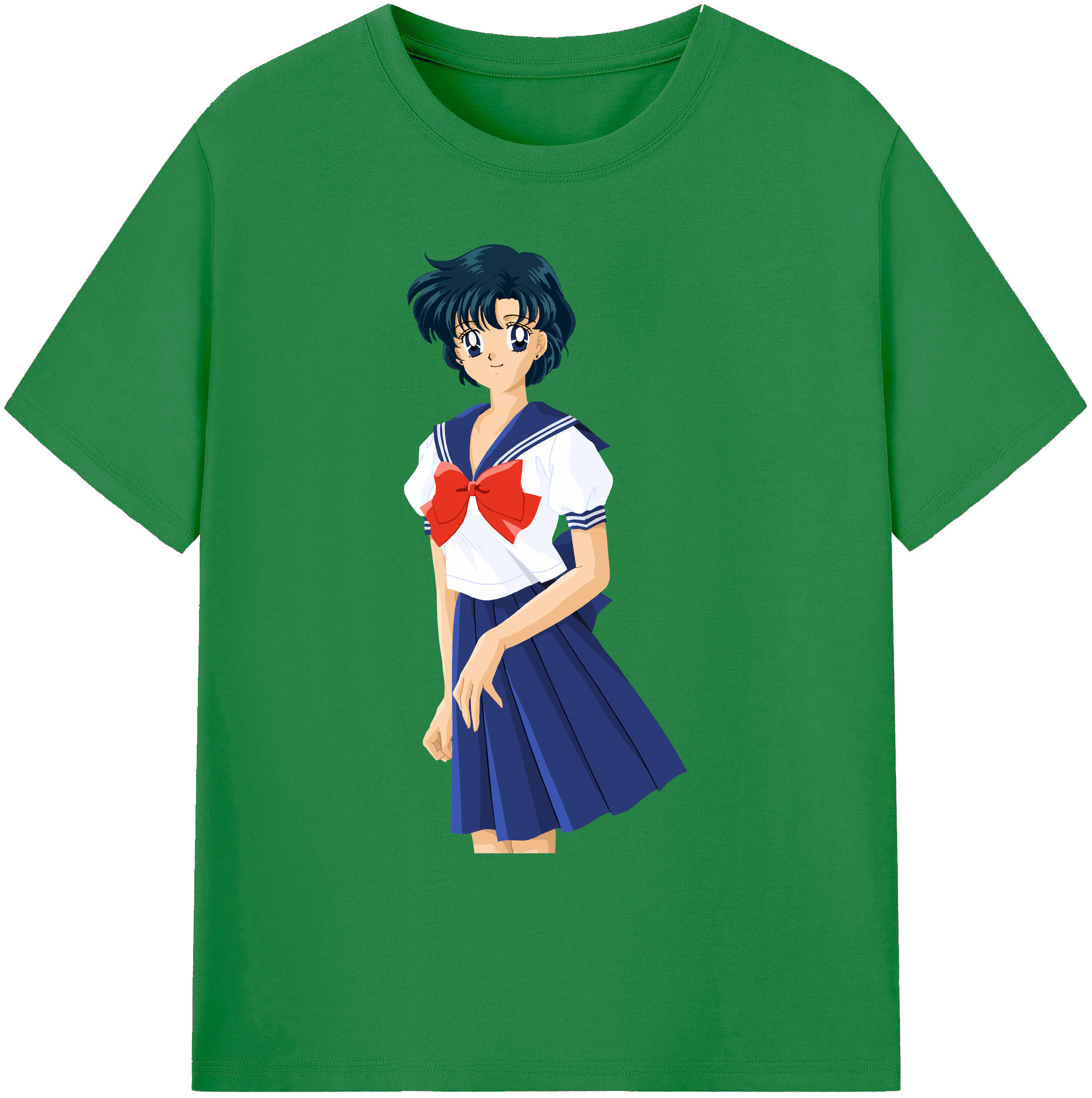 （画像用） 美少女戦士セーラームーン 水野 亜美 みずの あみ Sailor Moon Mizuno Ami 綿100％ メンズ半袖Tシャツ｜肌触りやわらか＆通気性