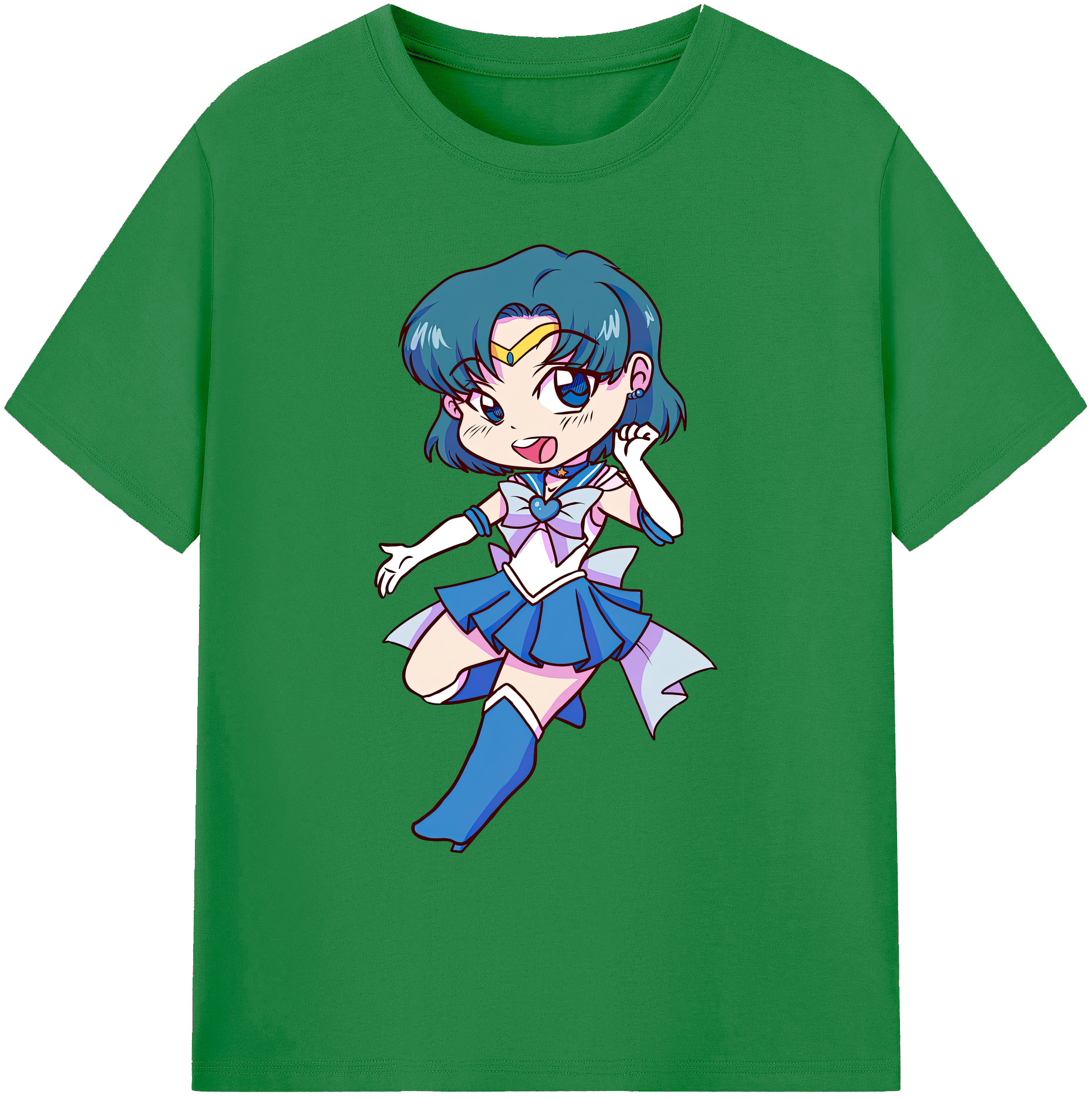 （画像用） 美少女戦士セーラームーン 水野 亜美 みずの あみ Sailor Moon Mizuno Ami 綿100％ メンズ半袖Tシャツ｜肌触りやわらか＆通気性