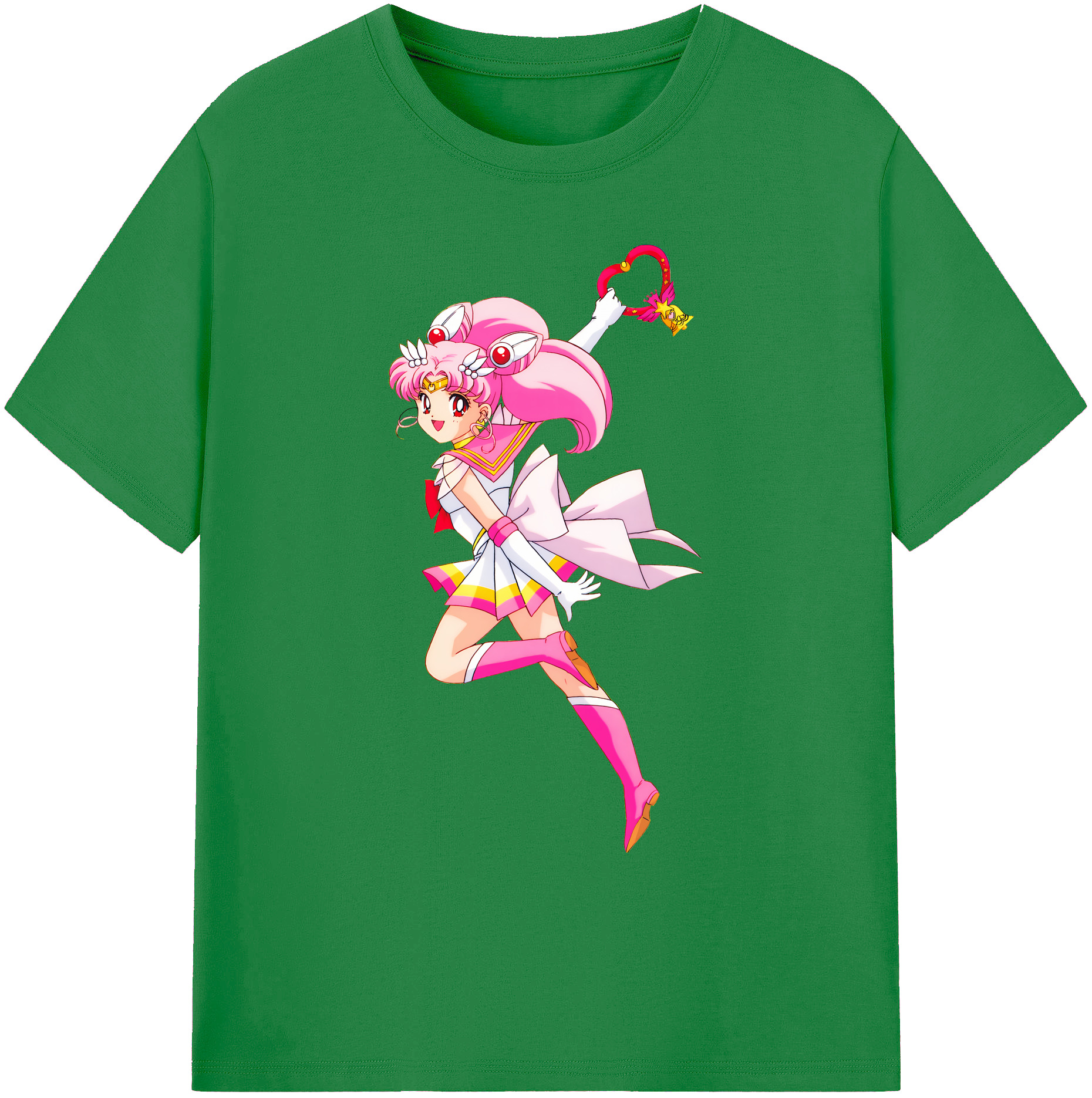 （画像用） 美少女戦士セーラームーン ちびうさ Sailor Moon Chibiusa Tsukino Usagi Small Lady Serenity 綿100％ メンズ半袖Tシャツ｜肌触りやわらか＆通気性