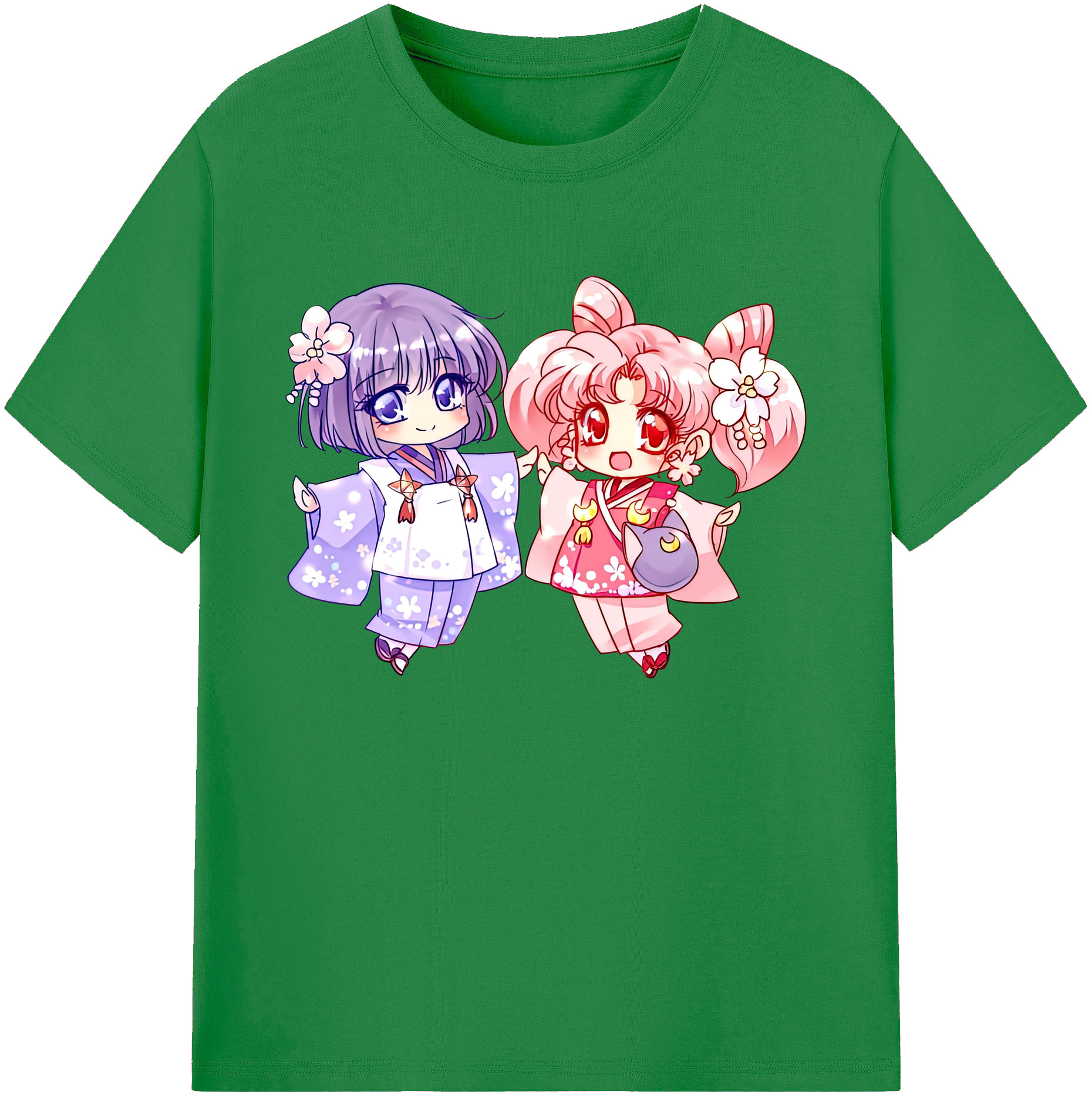 （画像用） 美少女戦士セーラームーン ちびうさ Sailor Moon Chibiusa Tsukino Usagi Small Lady Serenity 綿100％ メンズ半袖Tシャツ｜肌触りやわらか＆通気性