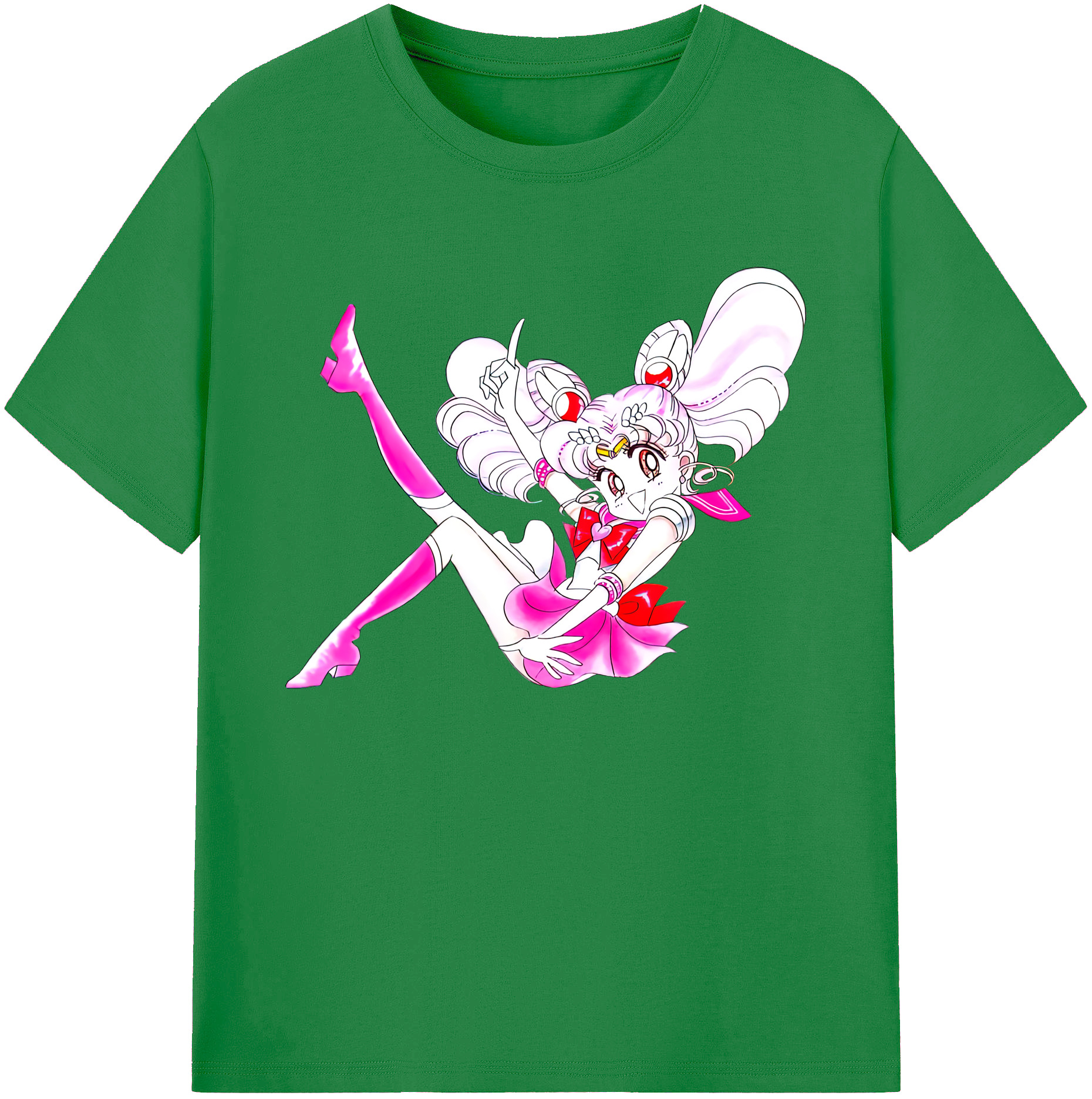 （画像用） 美少女戦士セーラームーン ちびうさ Sailor Moon Chibiusa Tsukino Usagi Small Lady Serenity 綿100％ メンズ半袖Tシャツ｜肌触りやわらか＆通気性
