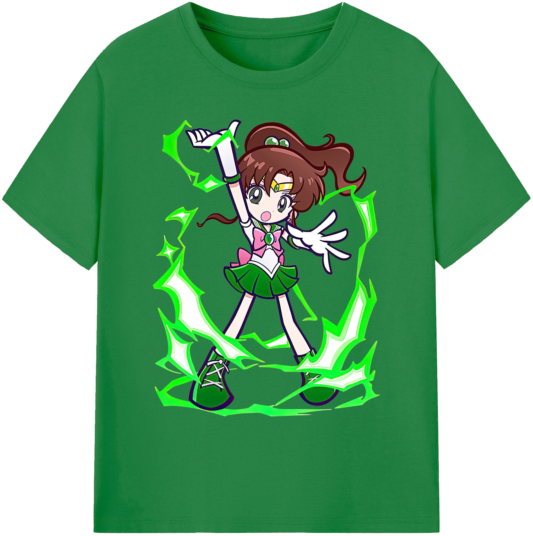 （画像用） 美少女戦士セーラームーン 木野 まこと きの まこと Sailor Moon Kino Makoto （セーラージュピター；Sailor Jupiter） 綿100％ メンズ半袖Tシャツ｜肌触りやわらか＆通気性