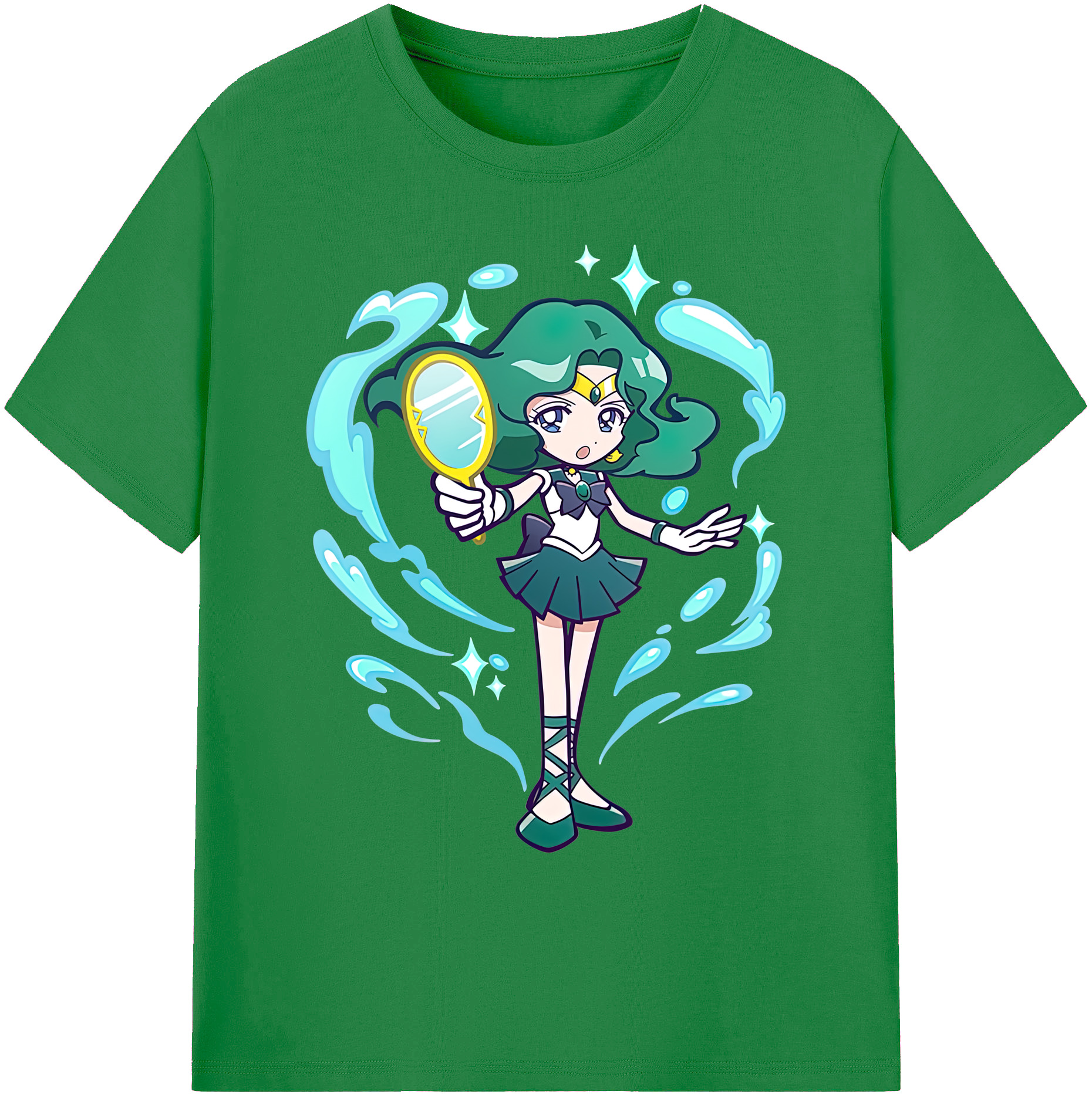 （画像用） 美少女戦士セーラームーン 海王 みちる（かいおう みちる） Sailor Moon Kaiou Michiru 綿100％ メンズ半袖Tシャツ｜肌触りやわらか＆通気性