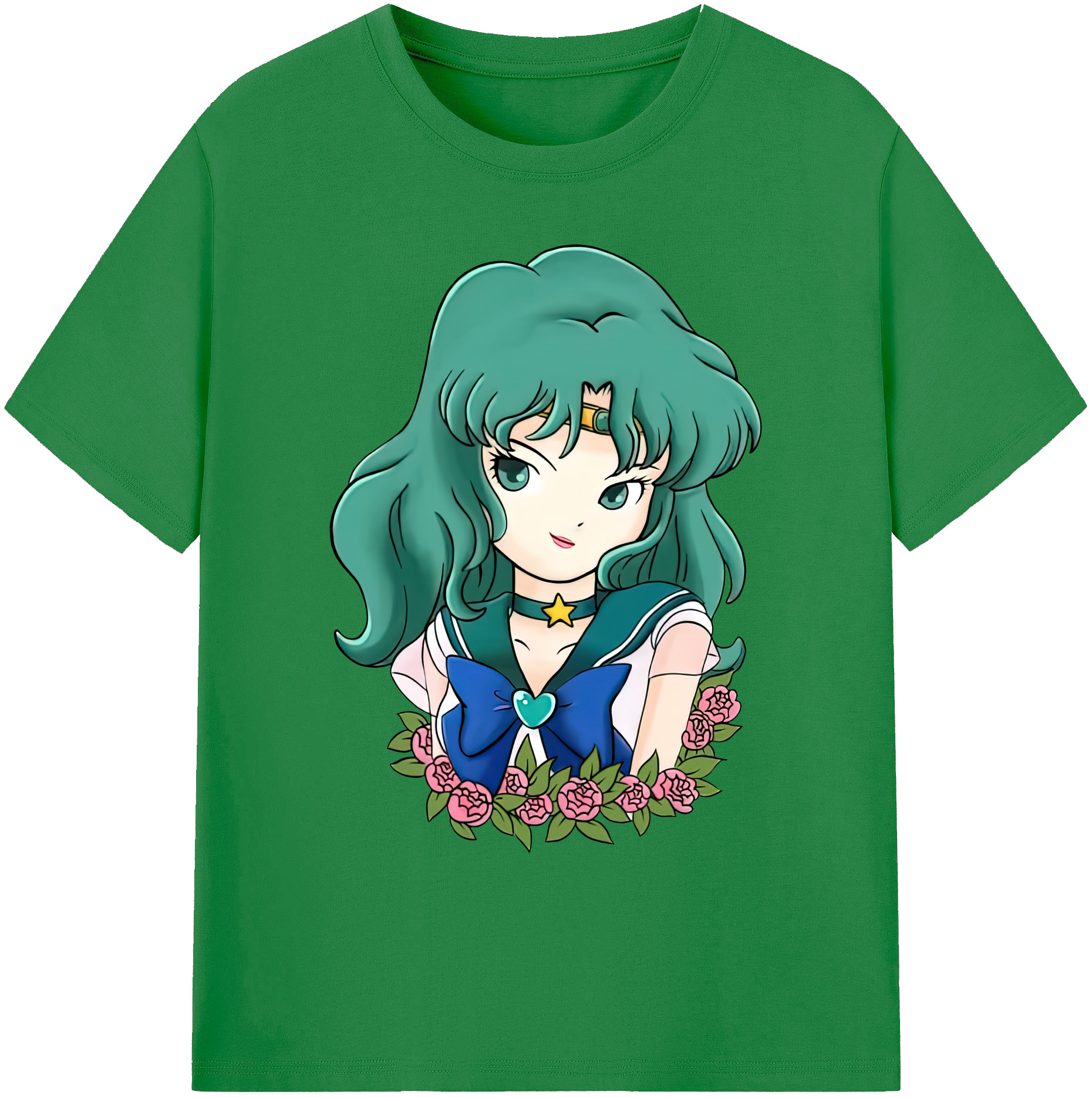 （画像用） 美少女戦士セーラームーン 海王 みちる（かいおう みちる） Sailor Moon Kaiou Michiru 綿100％ メンズ半袖Tシャツ｜肌触りやわらか＆通気性