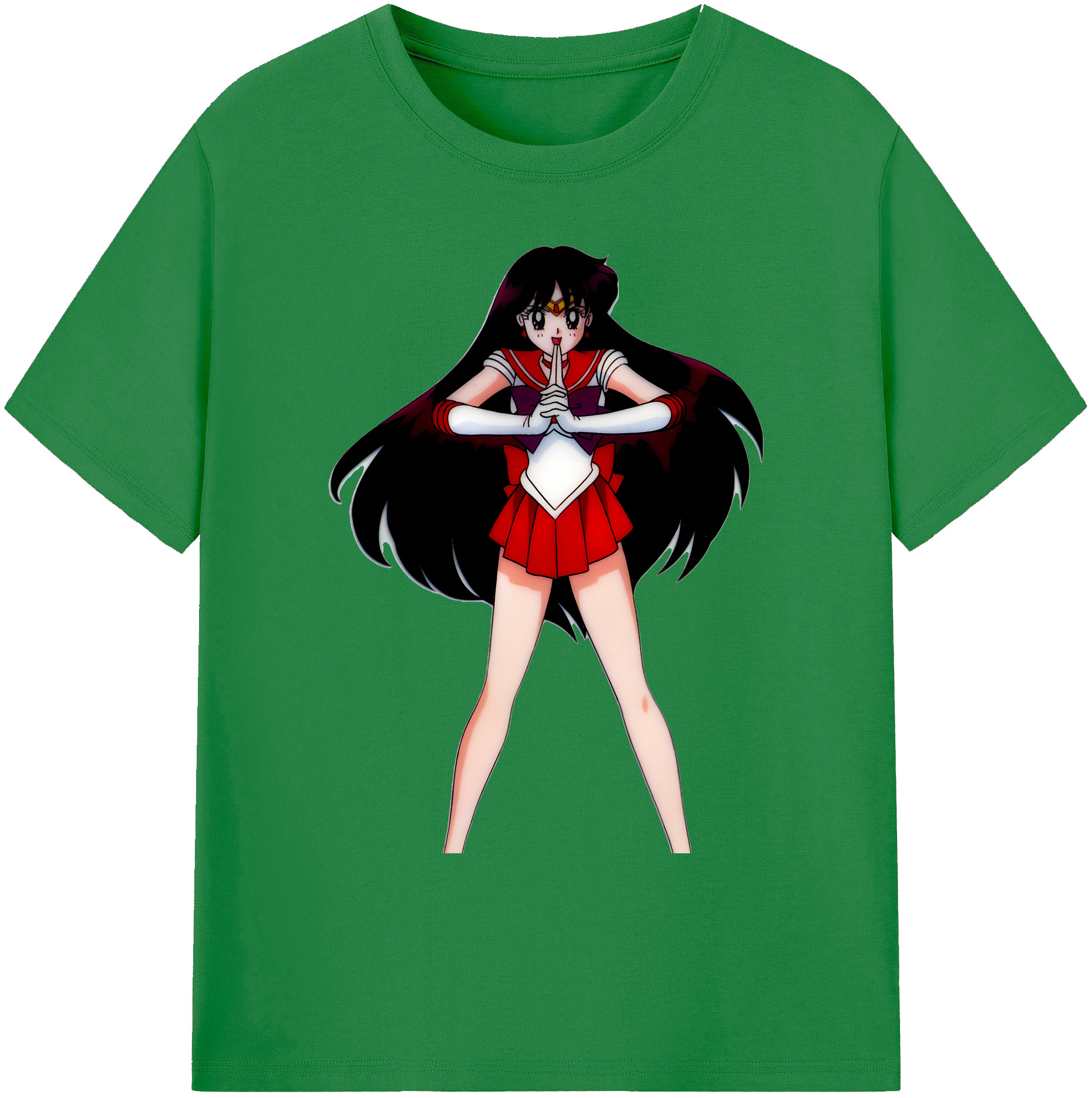 （画像用） 美少女戦士セーラームーン 火野レイ ひの レイ Sailor Moon Hino Rei （セーラーマーズ,Sailor Mars） 綿100％ メンズ半袖Tシャツ｜肌触りやわらか＆通気性
